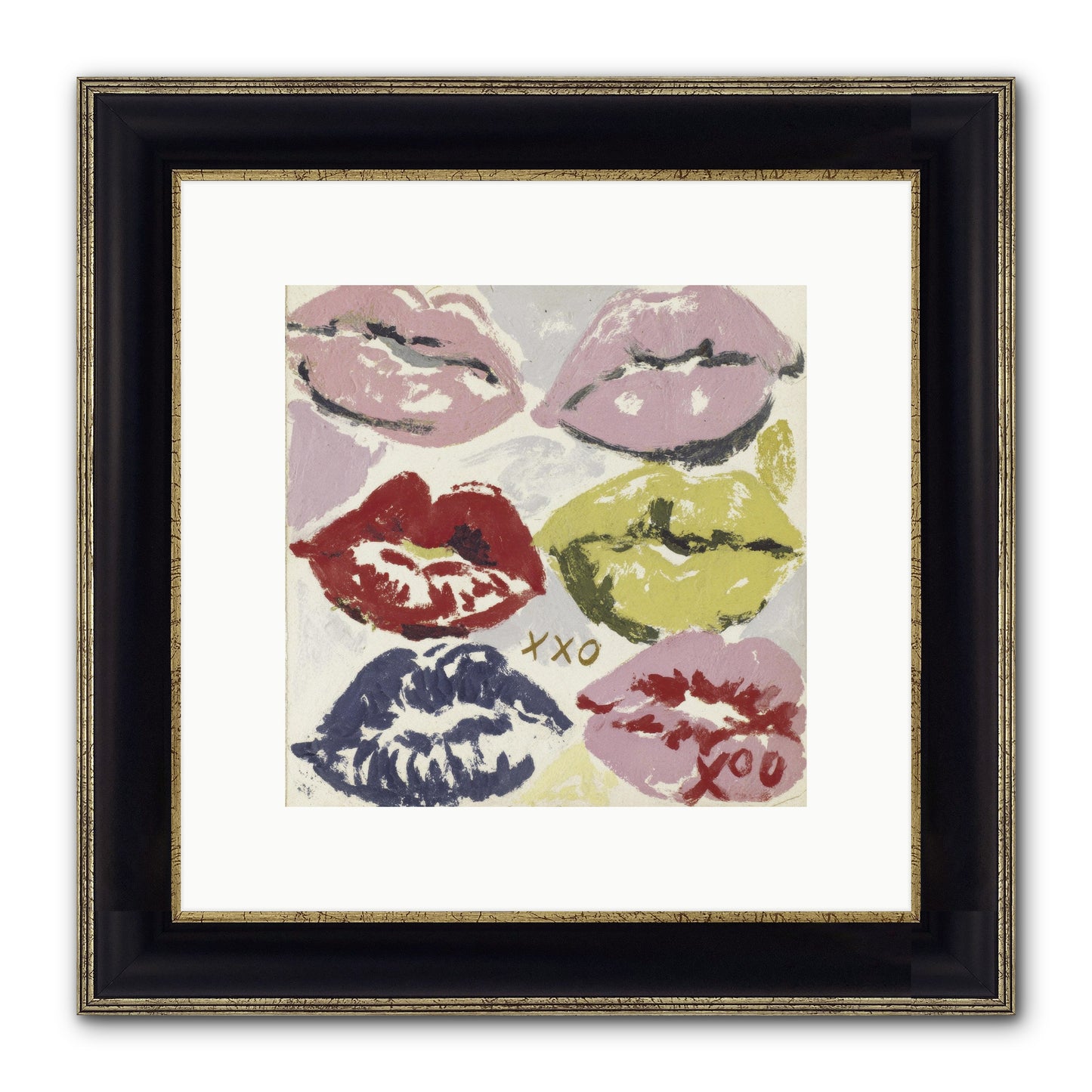 Quiet Heart Framed Print - Black & Gold 10x10
