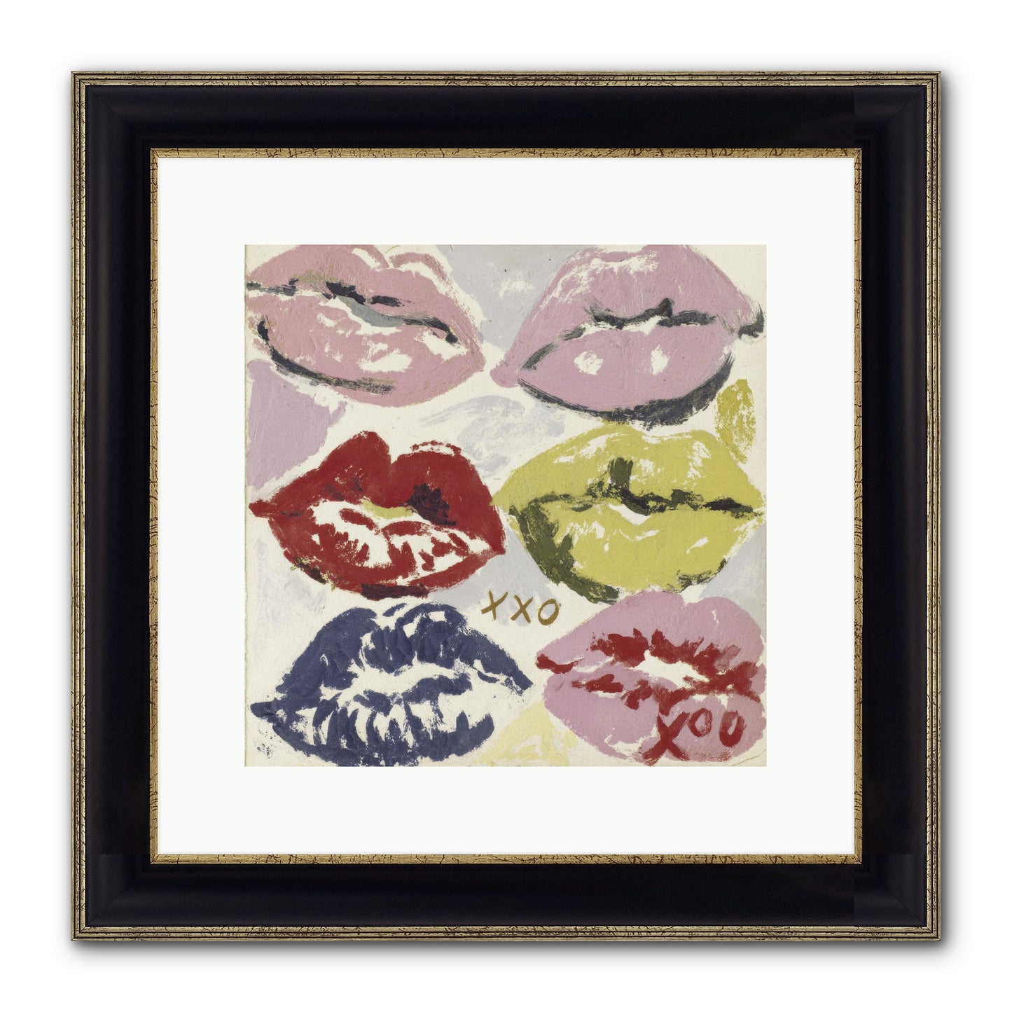 Quiet Heart Framed Print - Black & Gold 12x12