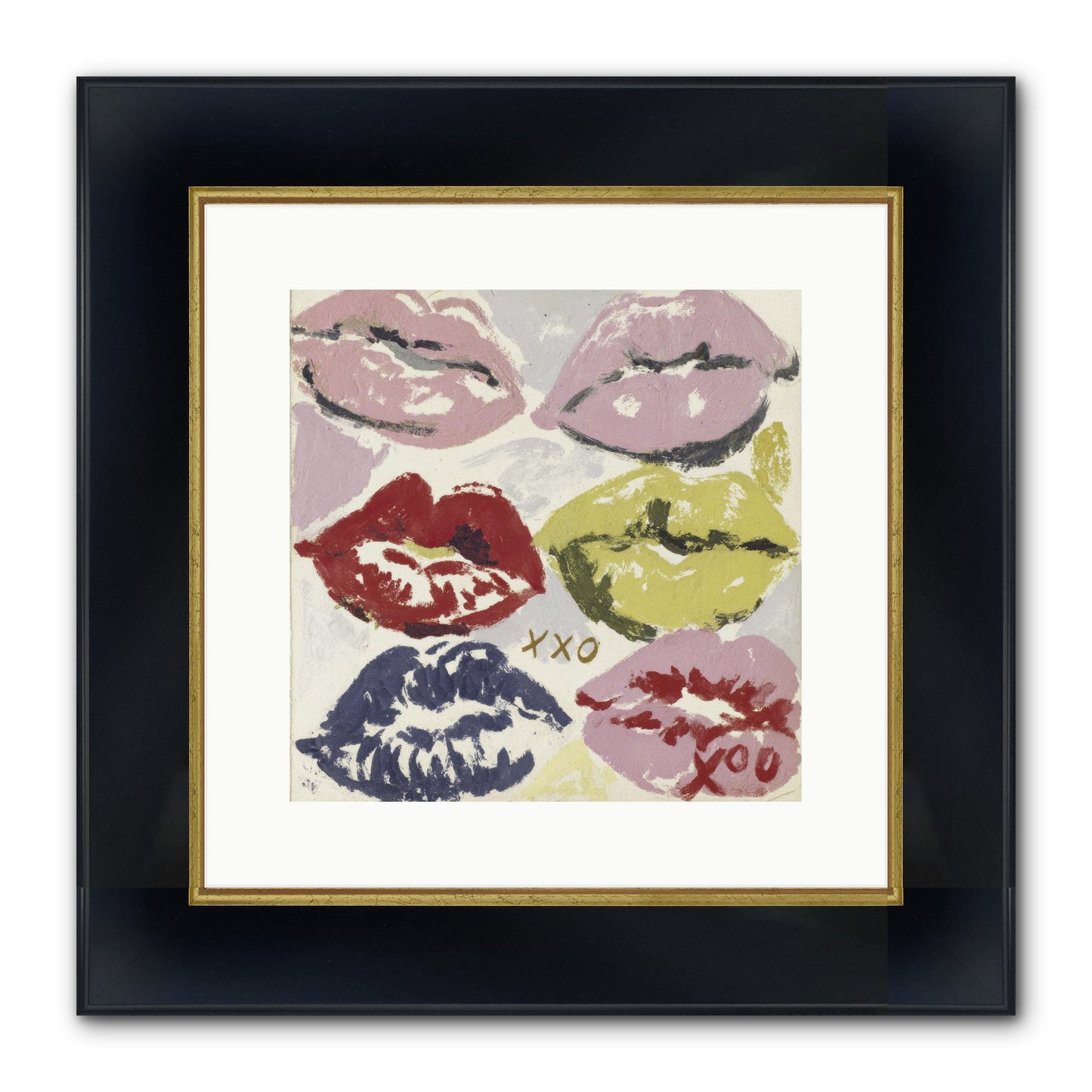 Quiet Heart Framed Print - Wide Black w/Gold 12x12