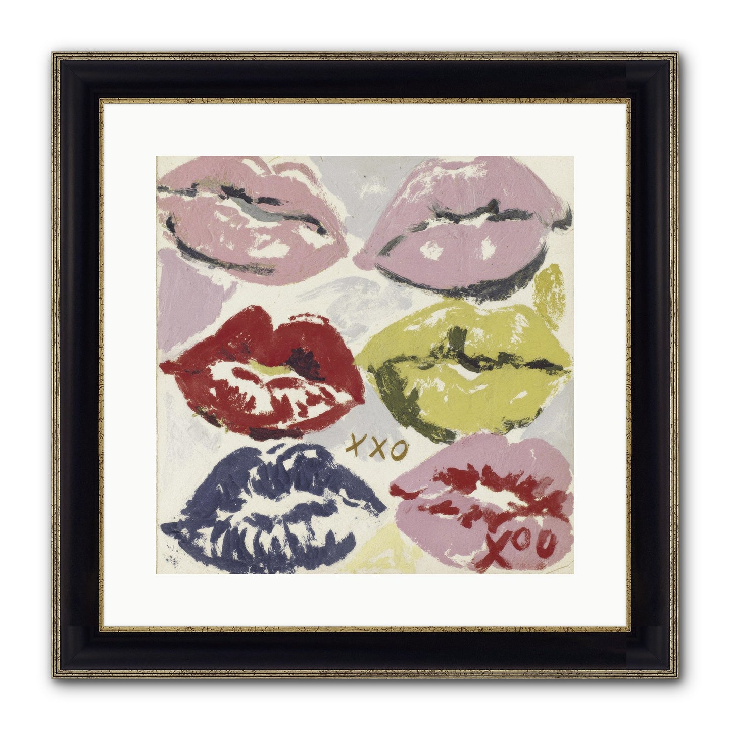 Quiet Heart Framed Print - Black & Gold 16x16