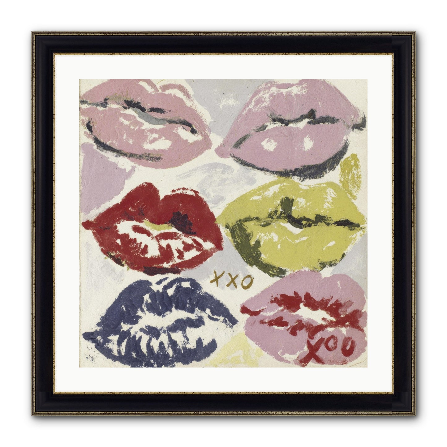 Quiet Heart Framed Print - Black & Gold 24x24