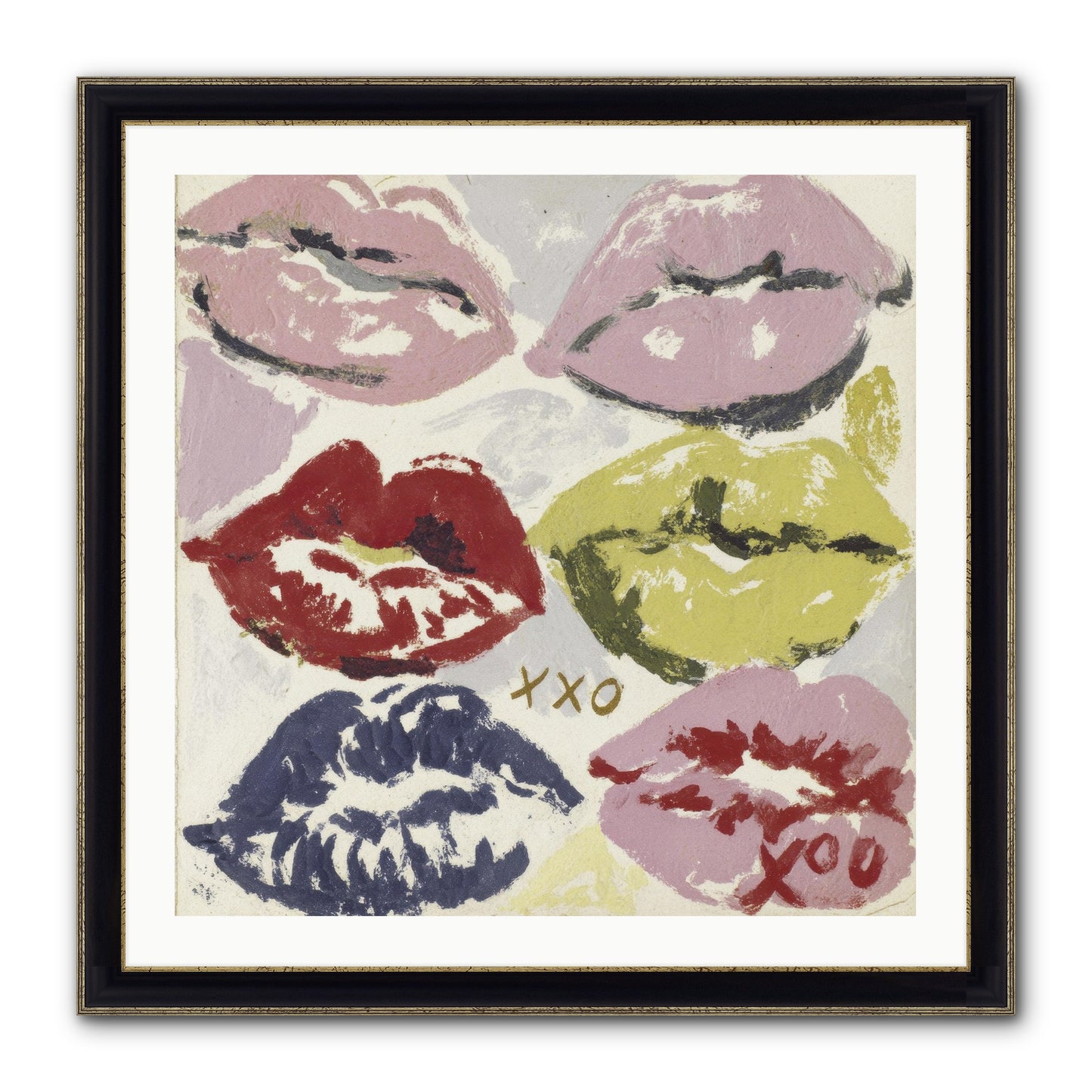 Quiet Heart Framed Print - Black & Gold 30x30