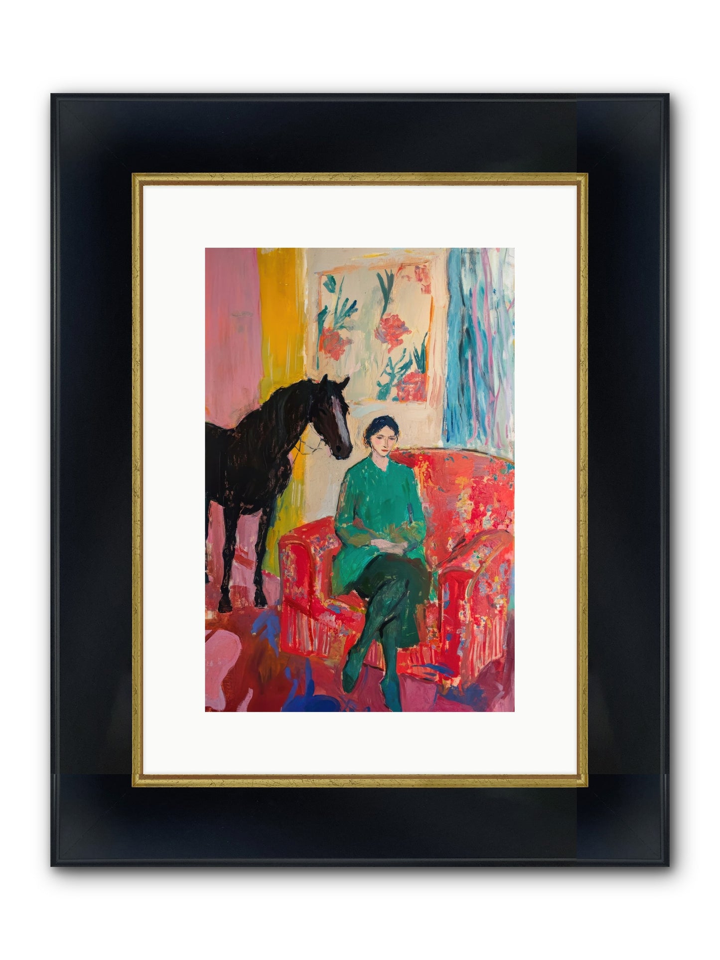 Quiet Knowing Framed Print - Wide Black w/Gold 10x15