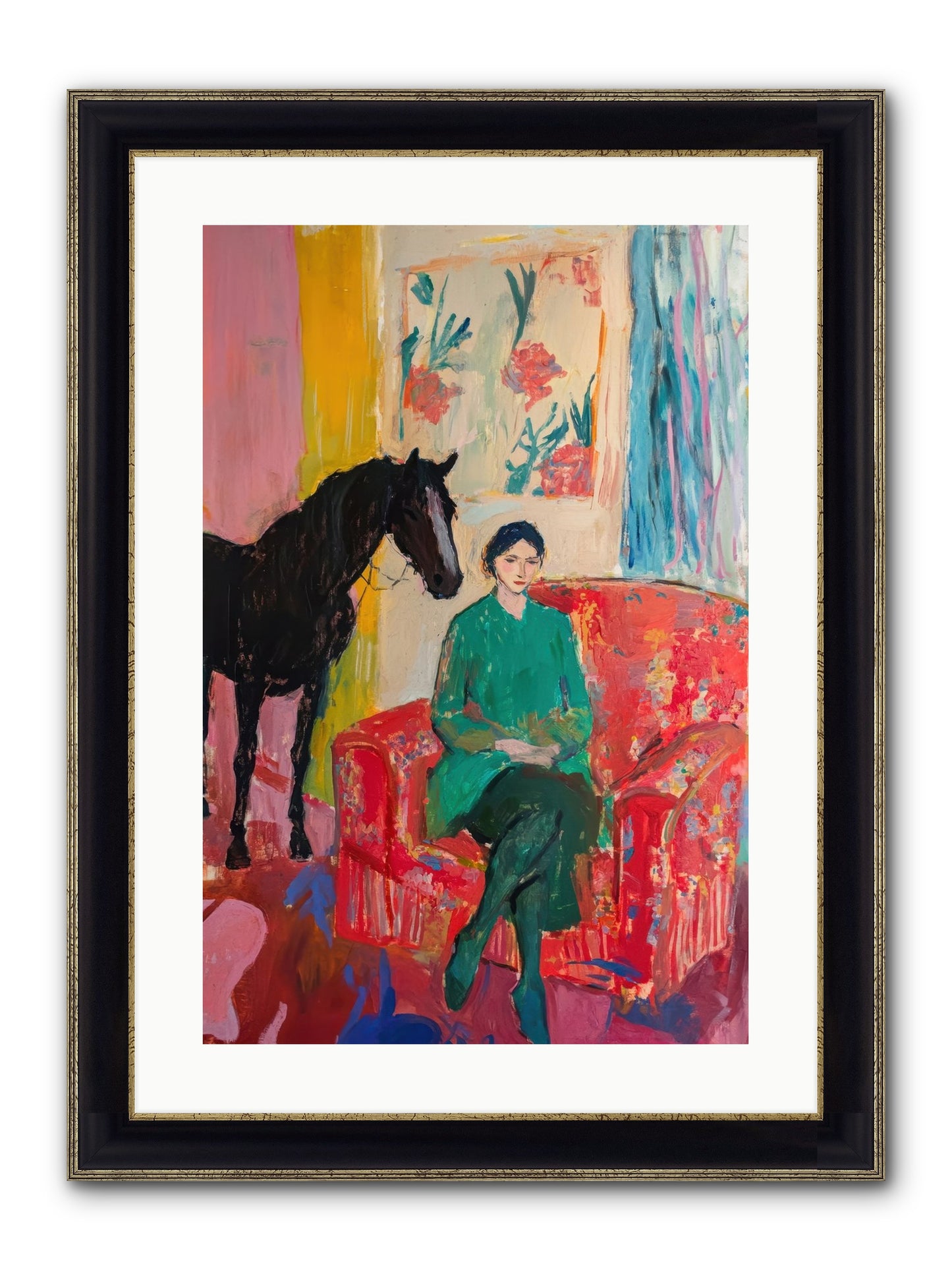 Quiet Knowing Framed Print - Black & Gold 16x24