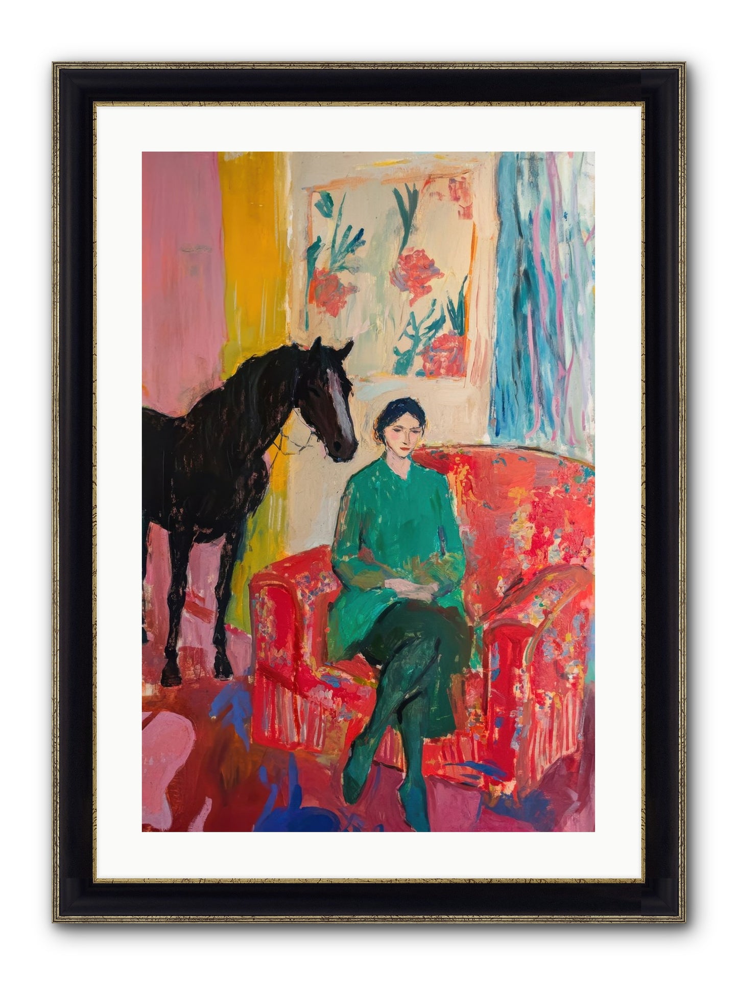 Quiet Knowing Framed Print - Black & Gold 20x30