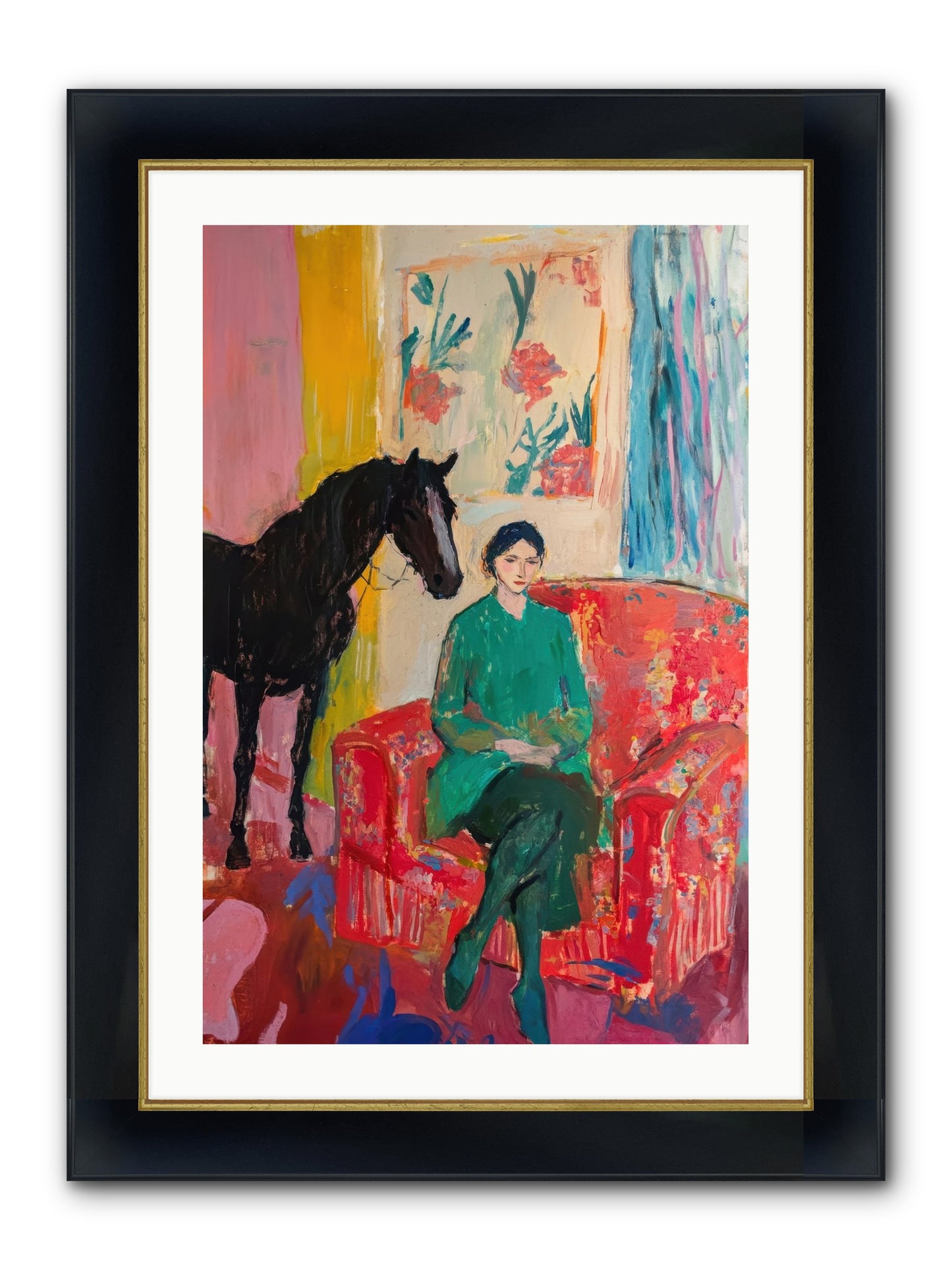 Quiet Knowing Framed Print - Wide Black w/Gold 20x30