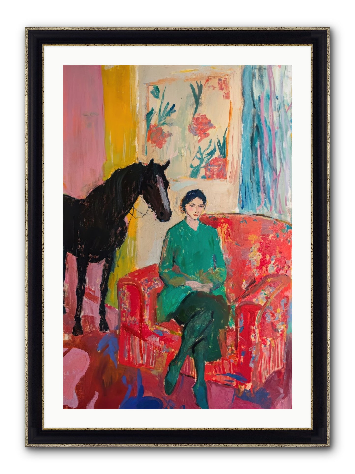 Quiet Knowing Framed Print - Black & Gold 24x36