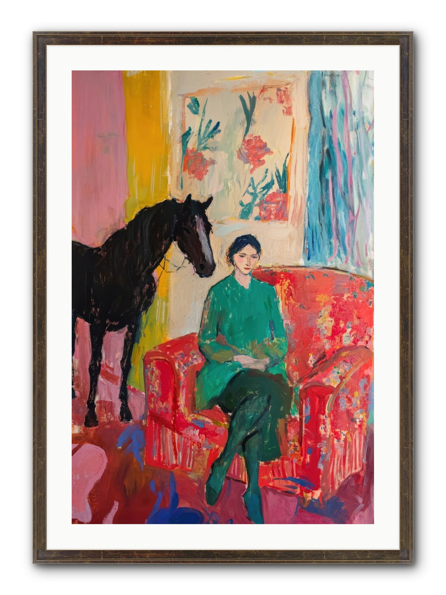 Quiet Knowing Framed Print - Slimwoods Black/Gold 24x36