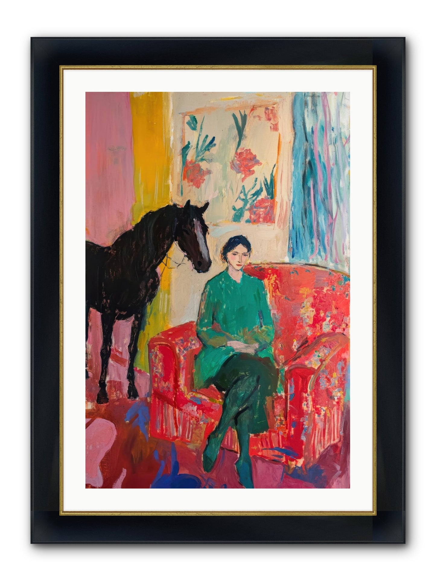 Quiet Knowing Framed Print - Wide Black w/Gold 24x36