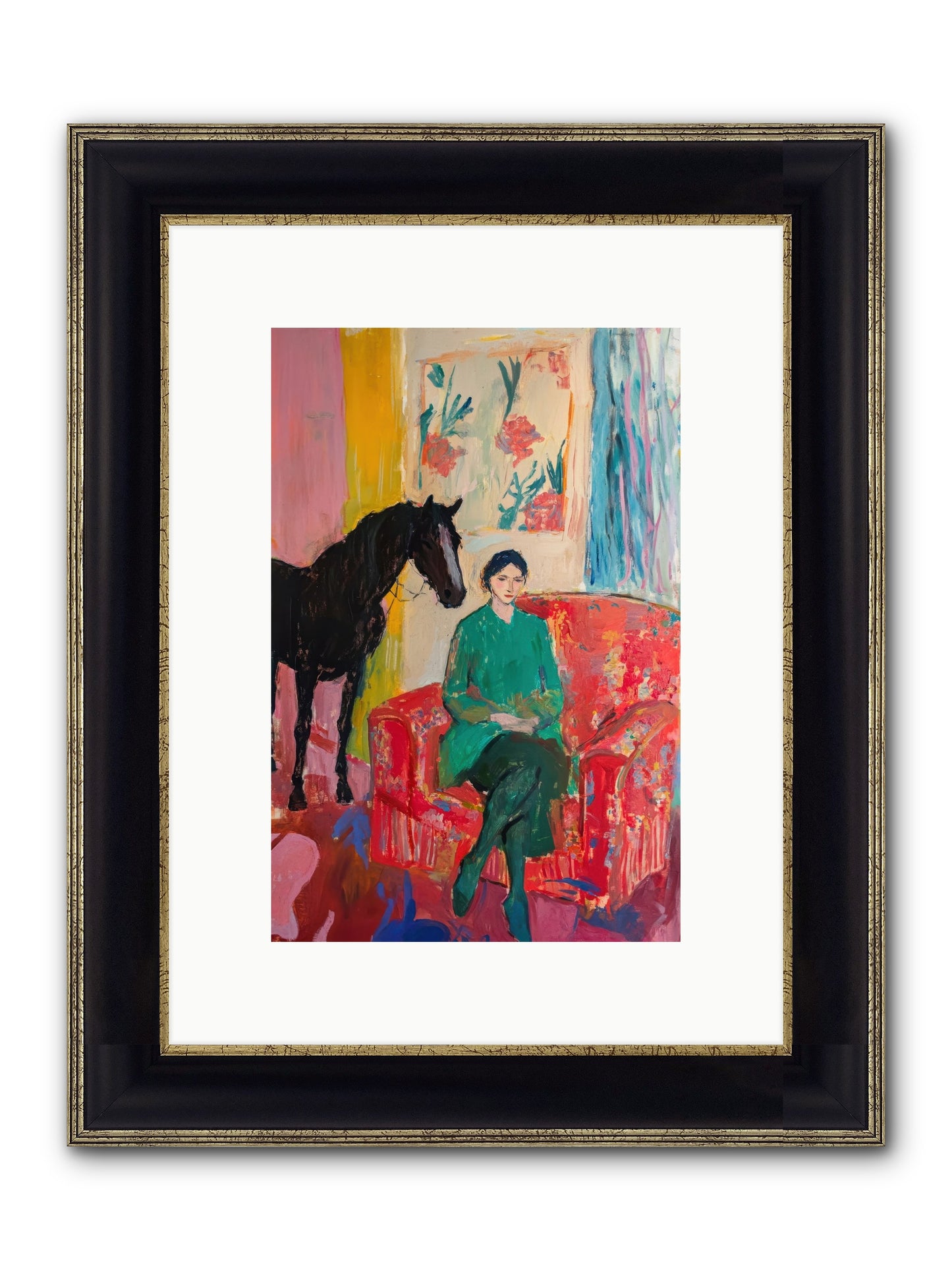 Quiet Knowing Framed Print - Black & Gold 8x12