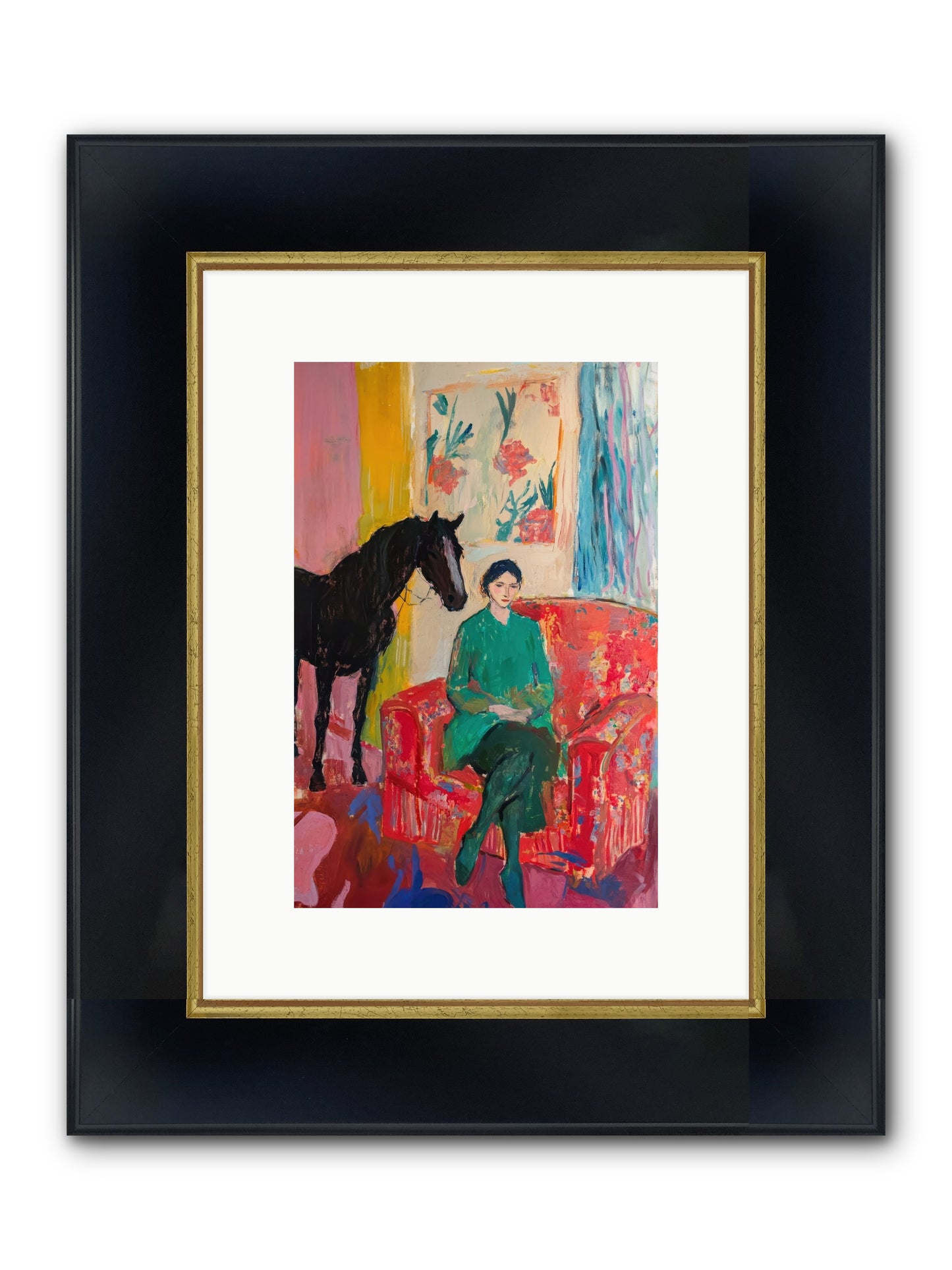 Quiet Knowing Framed Print - Wide Black w/Gold 8x12