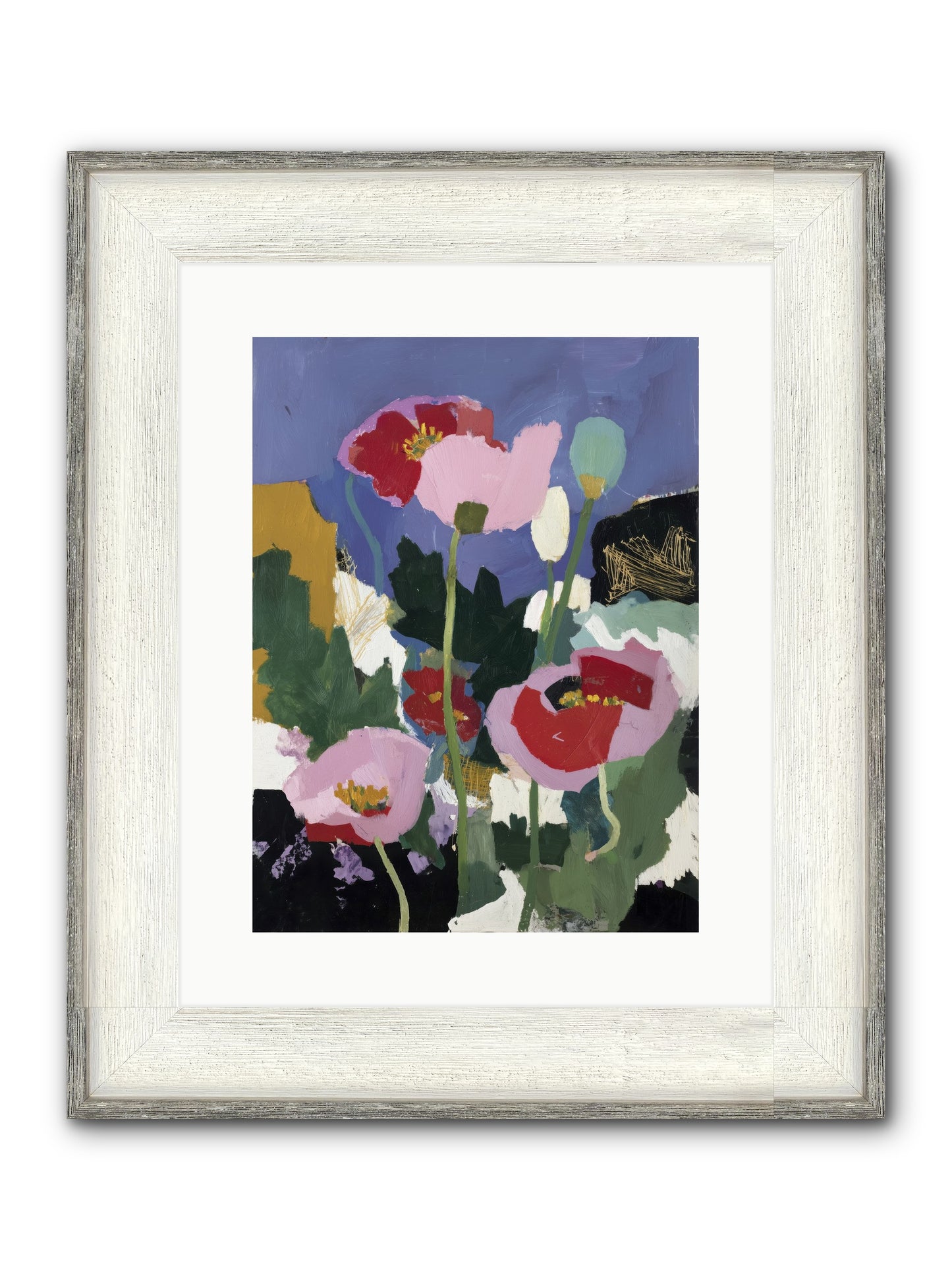 Quiet Mosaic Framed Print - Driftwood White 12x16