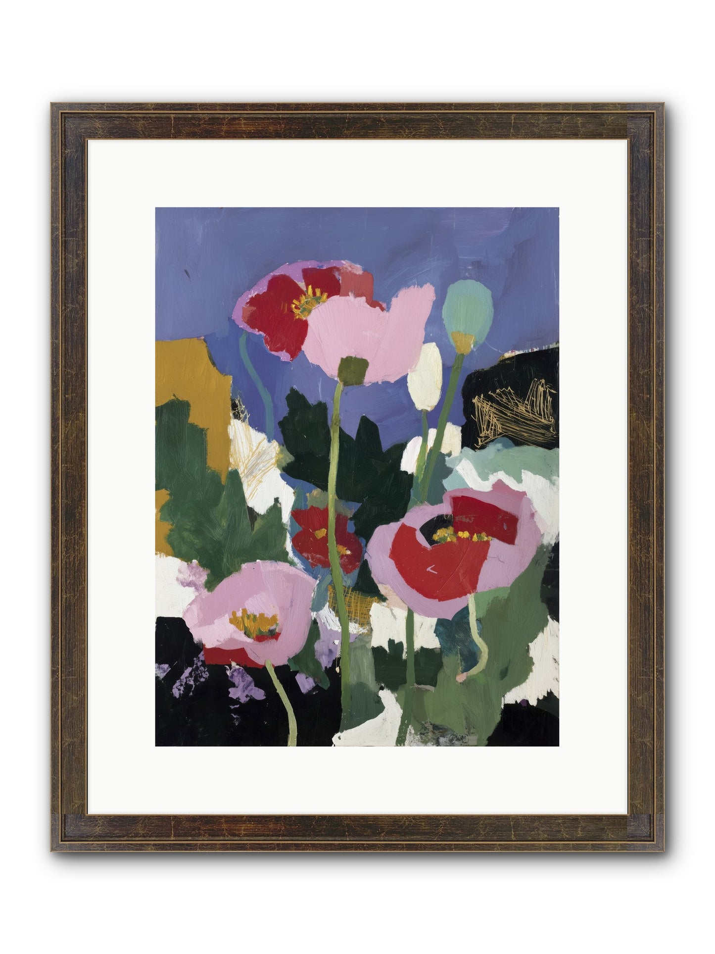 Quiet Mosaic Framed Print - Slimwoods Black/Gold 12x16