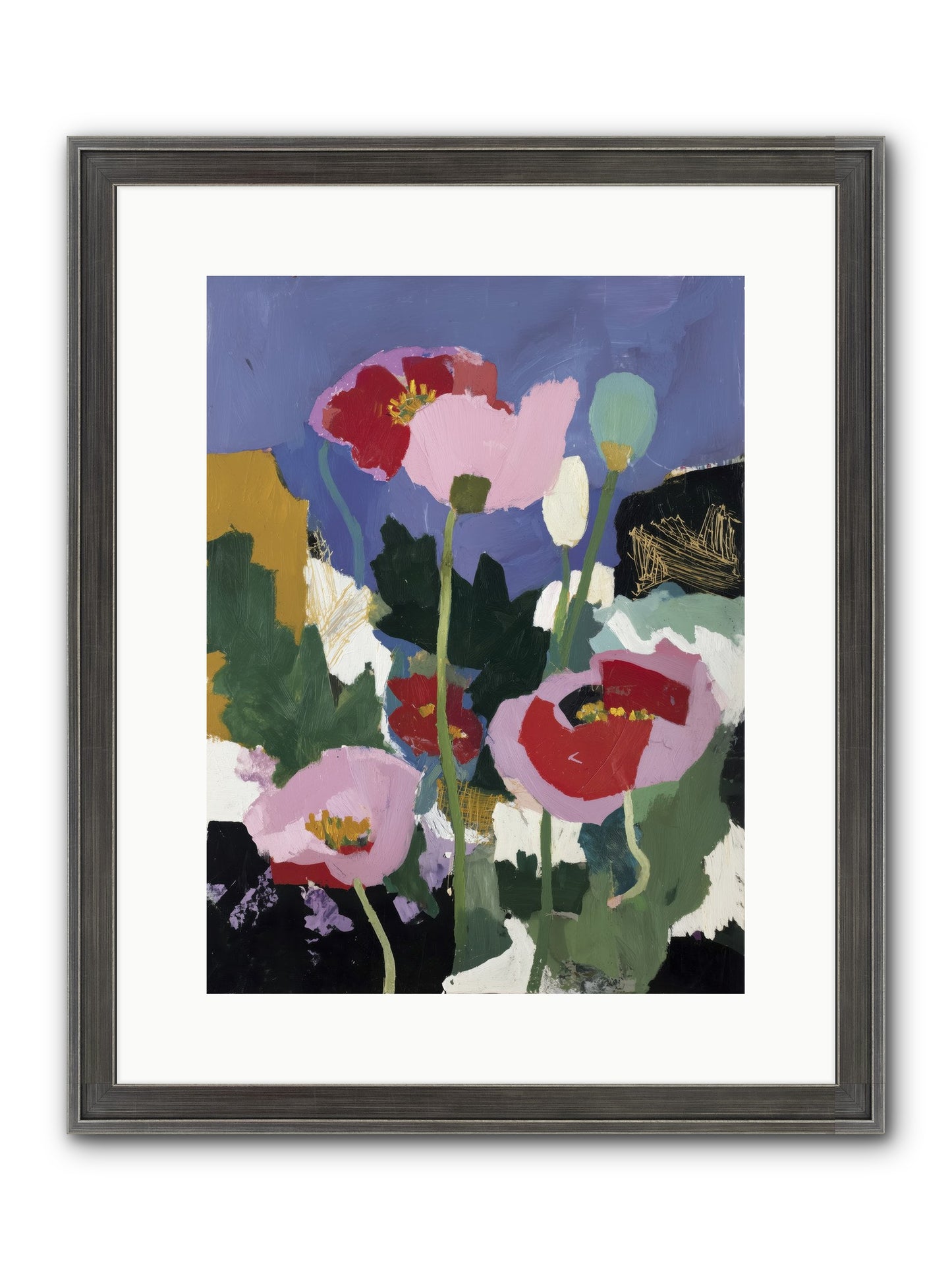 Quiet Mosaic Framed Print - Slimwoods Black/Silver 12x16