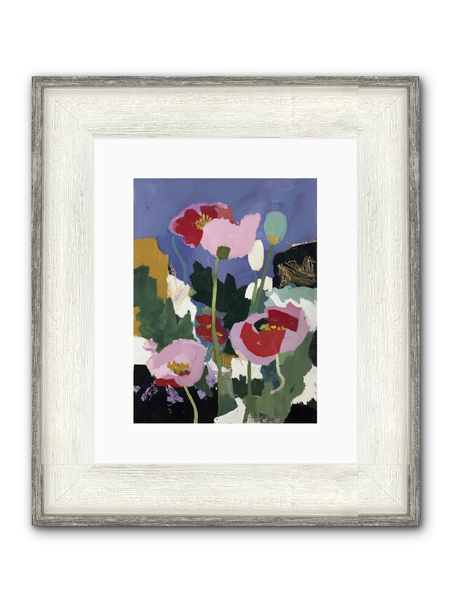 Quiet Mosaic Framed Print - Driftwood White 9x12