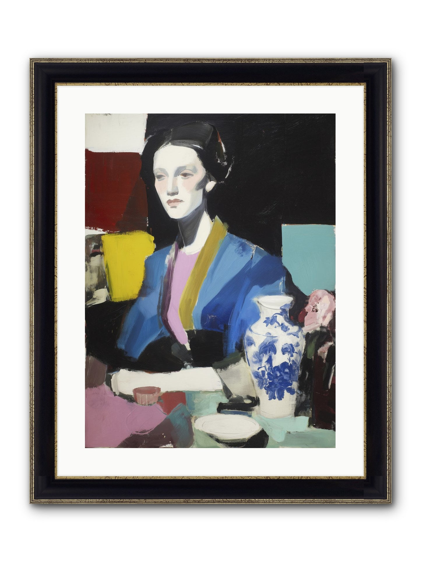 Quiet Party Royalty Framed Print - Black & Gold 18x24