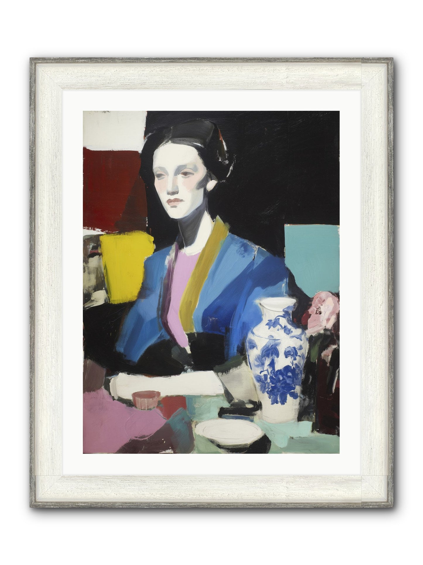 Quiet Party Royalty Framed Print - Driftwood White 24x32