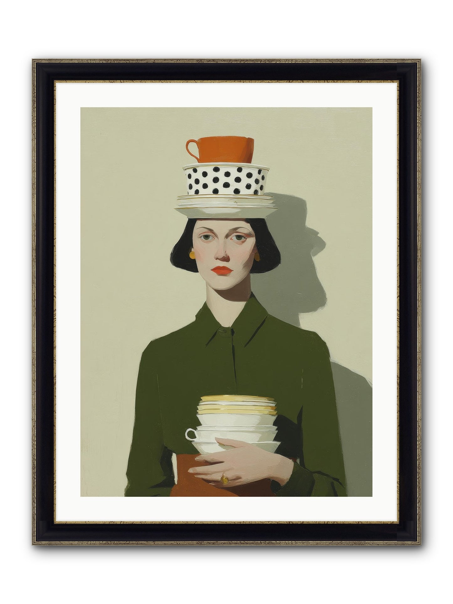 Quiet Passage Framed Print - Black & Gold 24x32