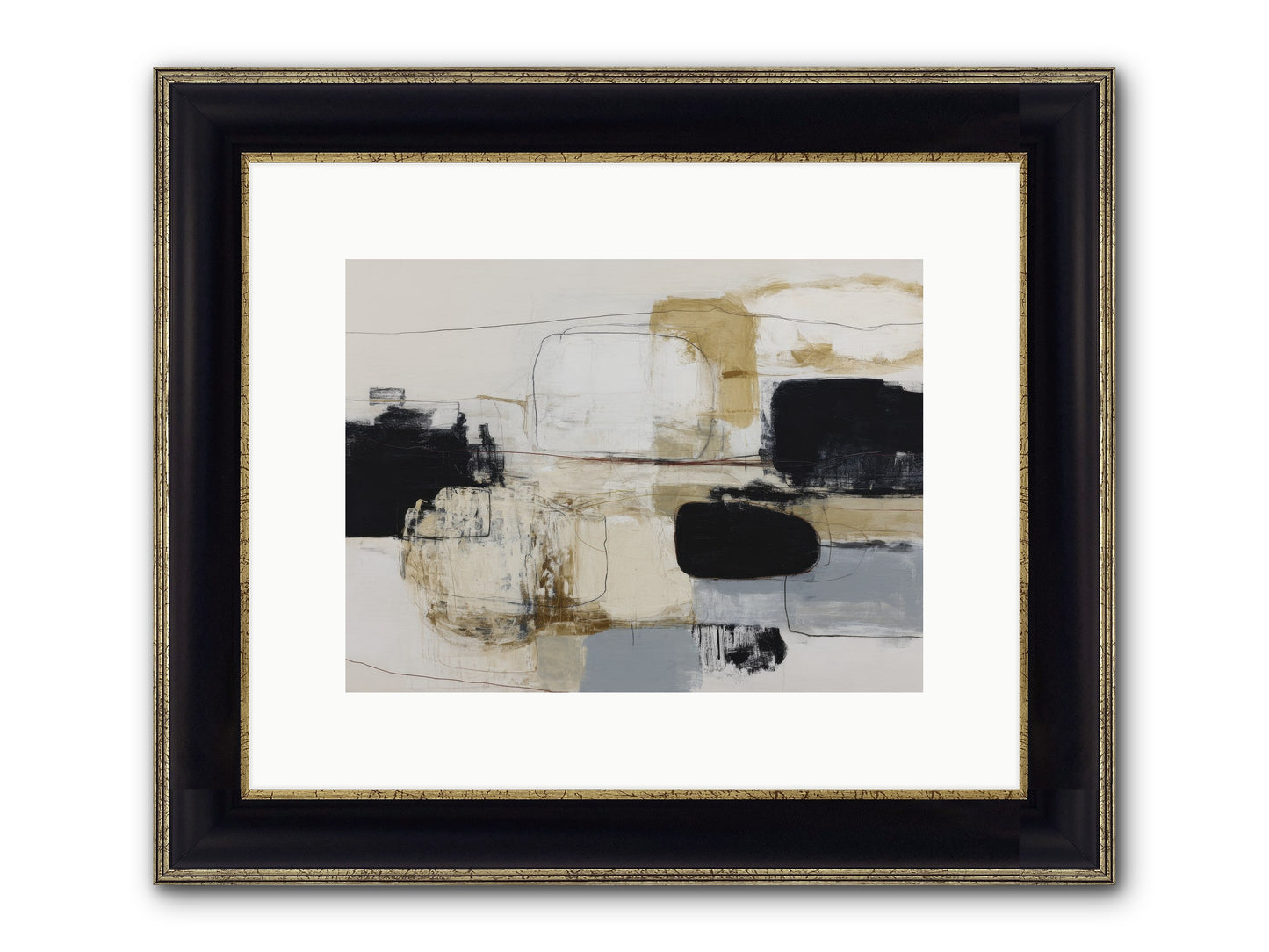 Quiet Revolution Framed Print - Black & Gold 12x9