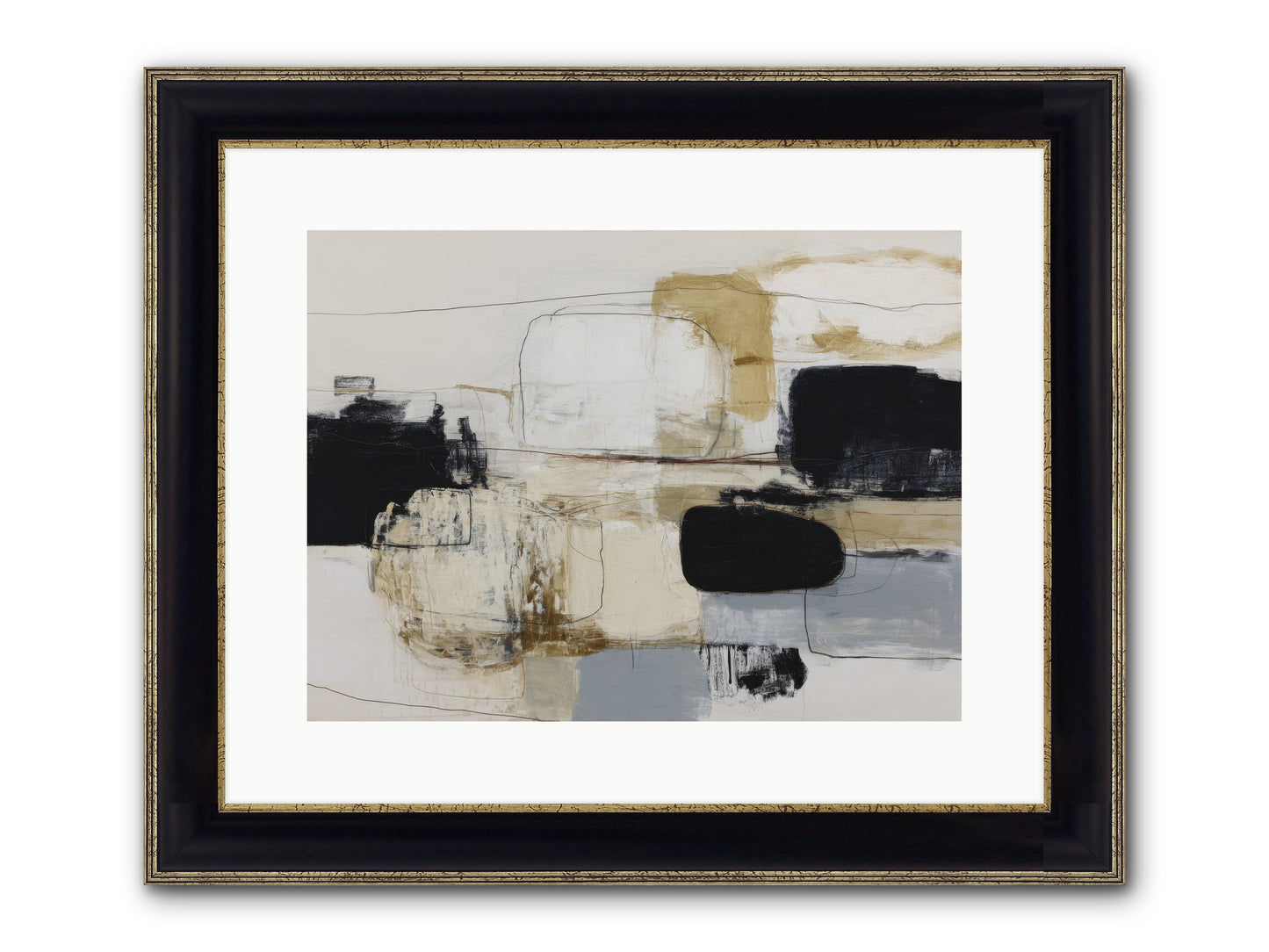 Quiet Revolution Framed Print - Black & Gold 16x12