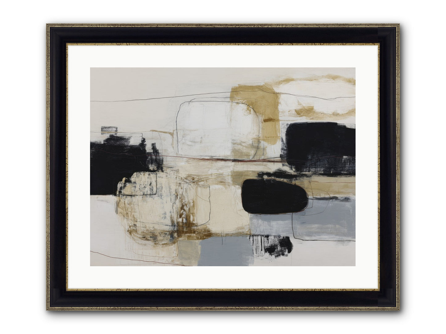 Quiet Revolution Framed Print - Black & Gold 24x18