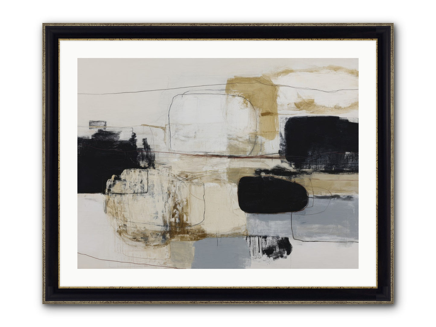 Quiet Revolution Framed Print - Black & Gold 32x24