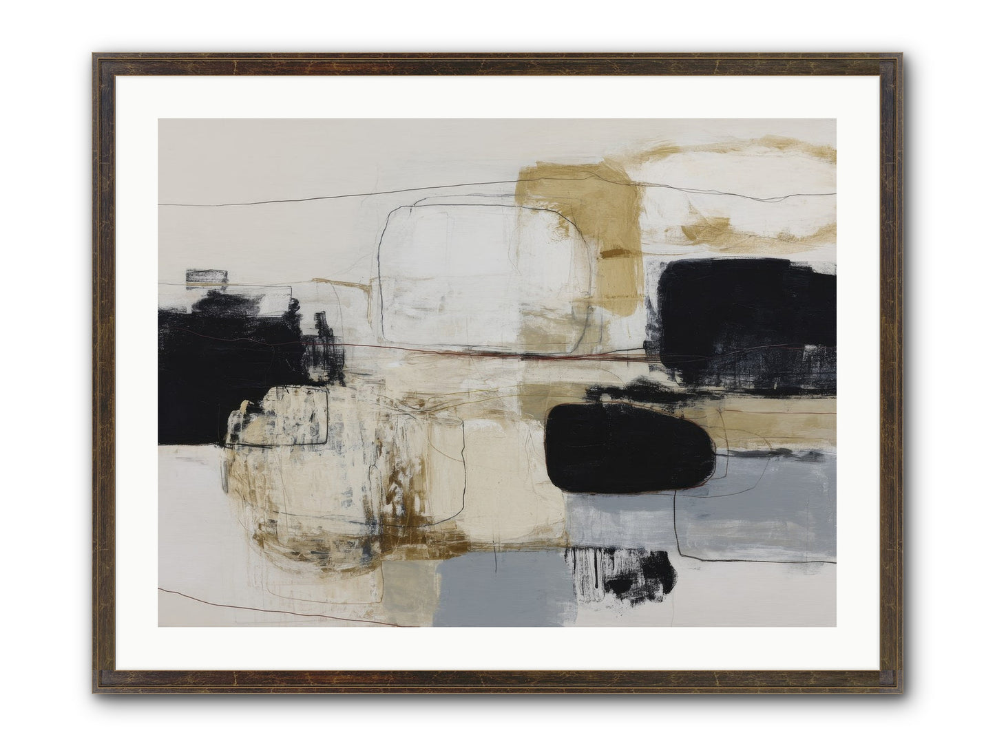 Quiet Revolution Framed Print - Slimwoods Black/Gold 32x24
