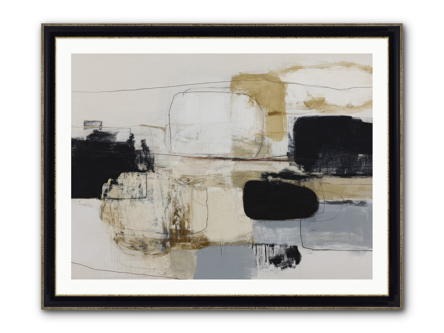 Quiet Revolution Framed Print - Black & Gold 40x30