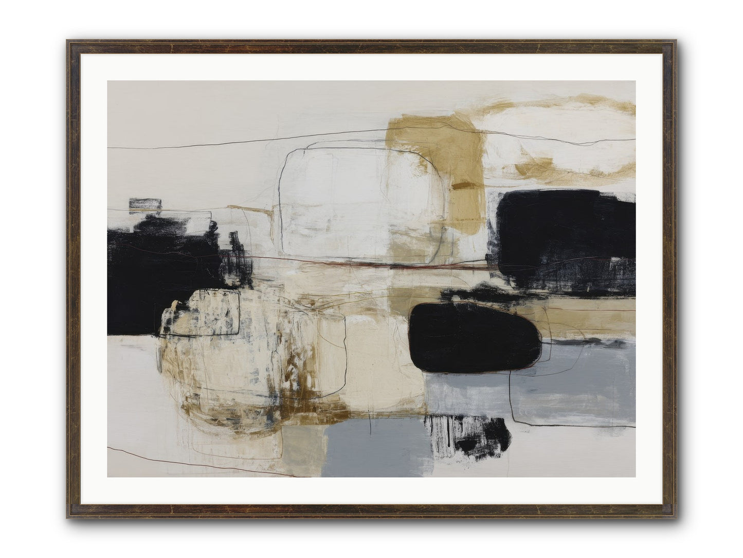 Quiet Revolution Framed Print - Slimwoods Black/Gold 40x30
