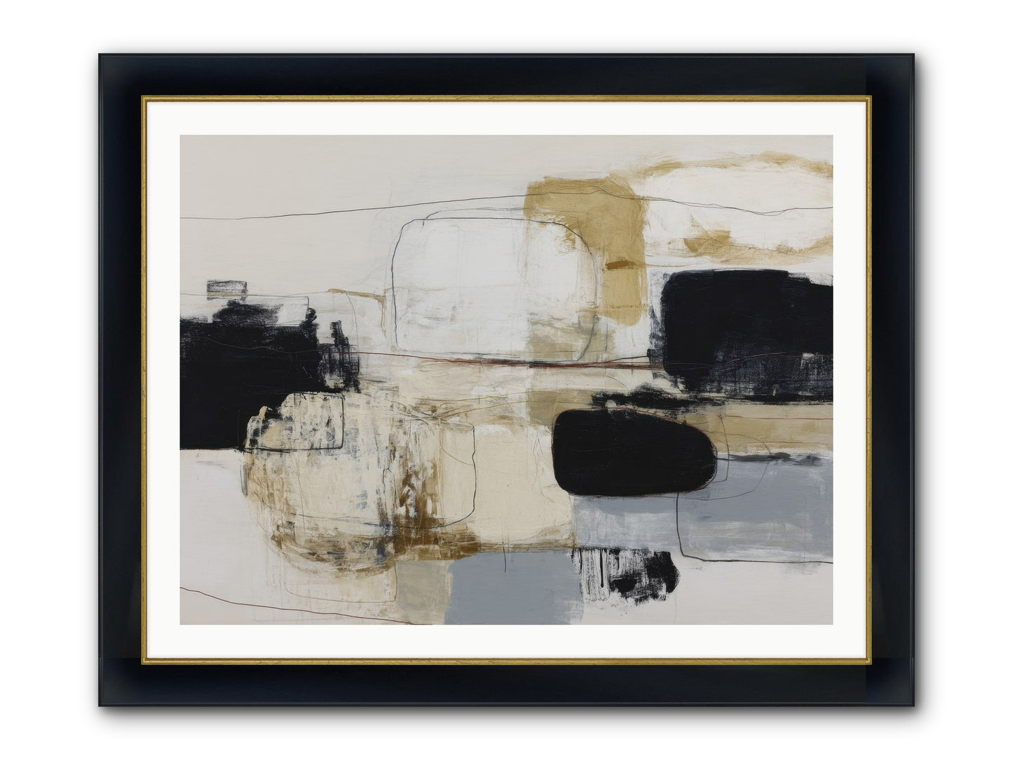 Quiet Revolution Framed Print - Wide Black w/Gold 40x30