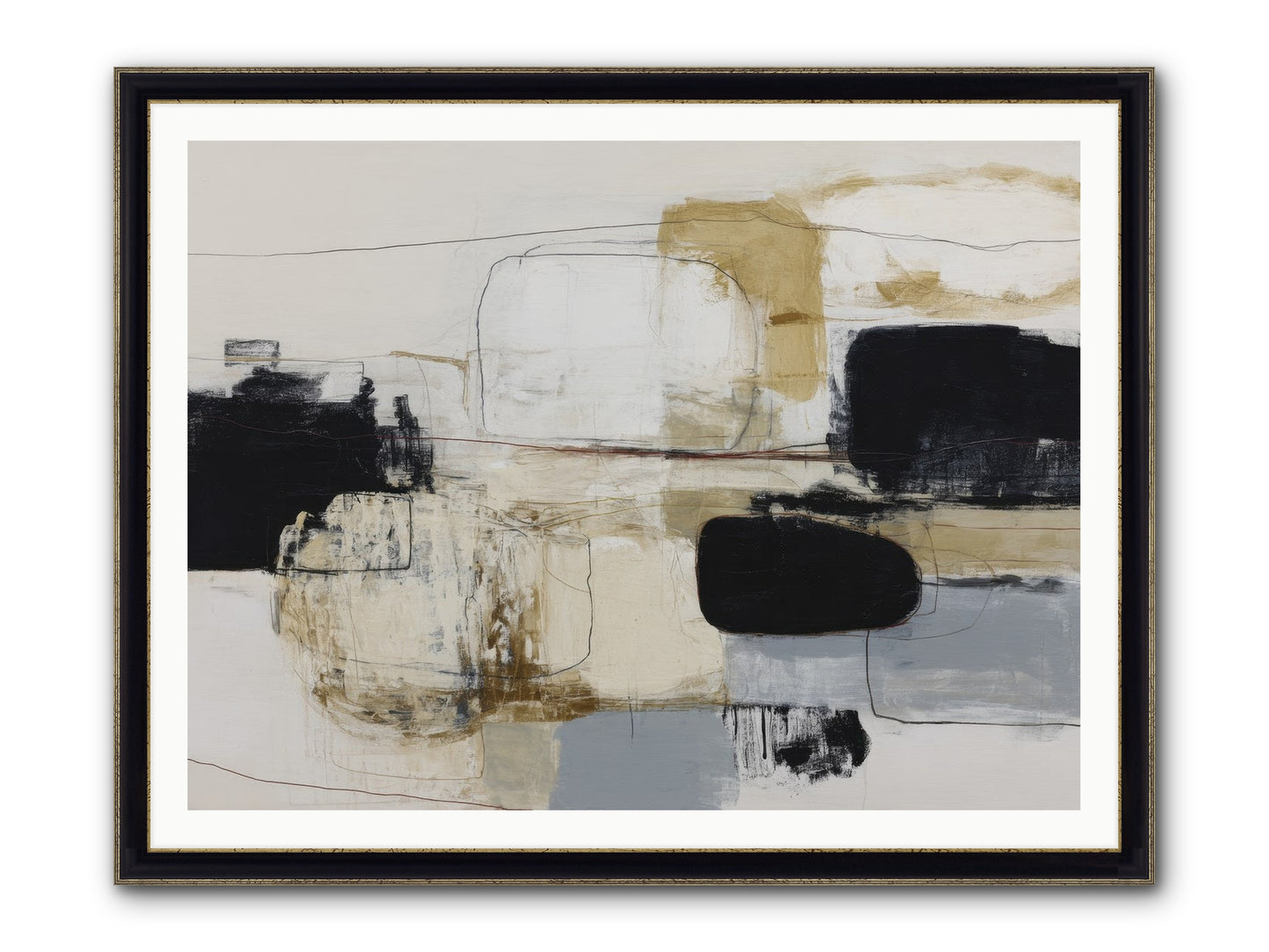 Quiet Revolution Framed Print - Black & Gold 48x36