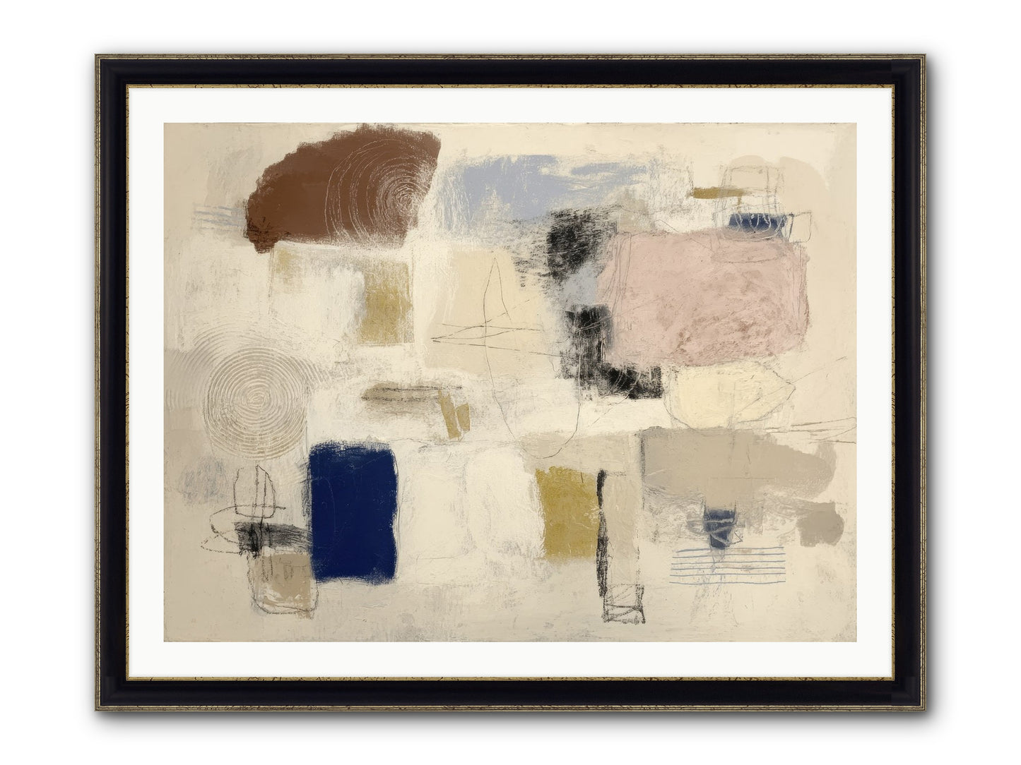 Quiet Ritual Framed Print - Black & Gold 40x30