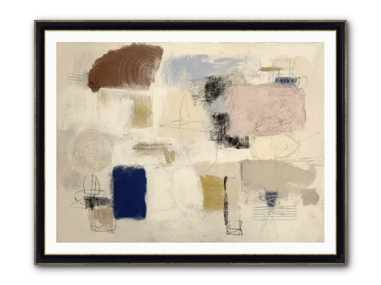 Quiet Ritual Framed Print - Black & Gold 48x36