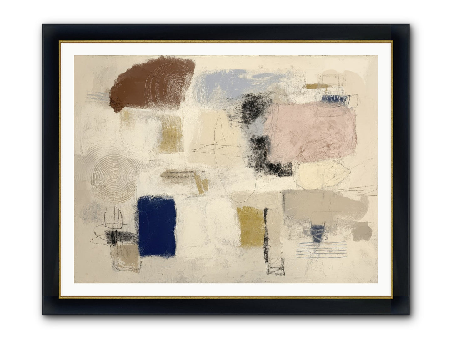 Quiet Ritual Framed Print - Wide Black w/Gold 48x36