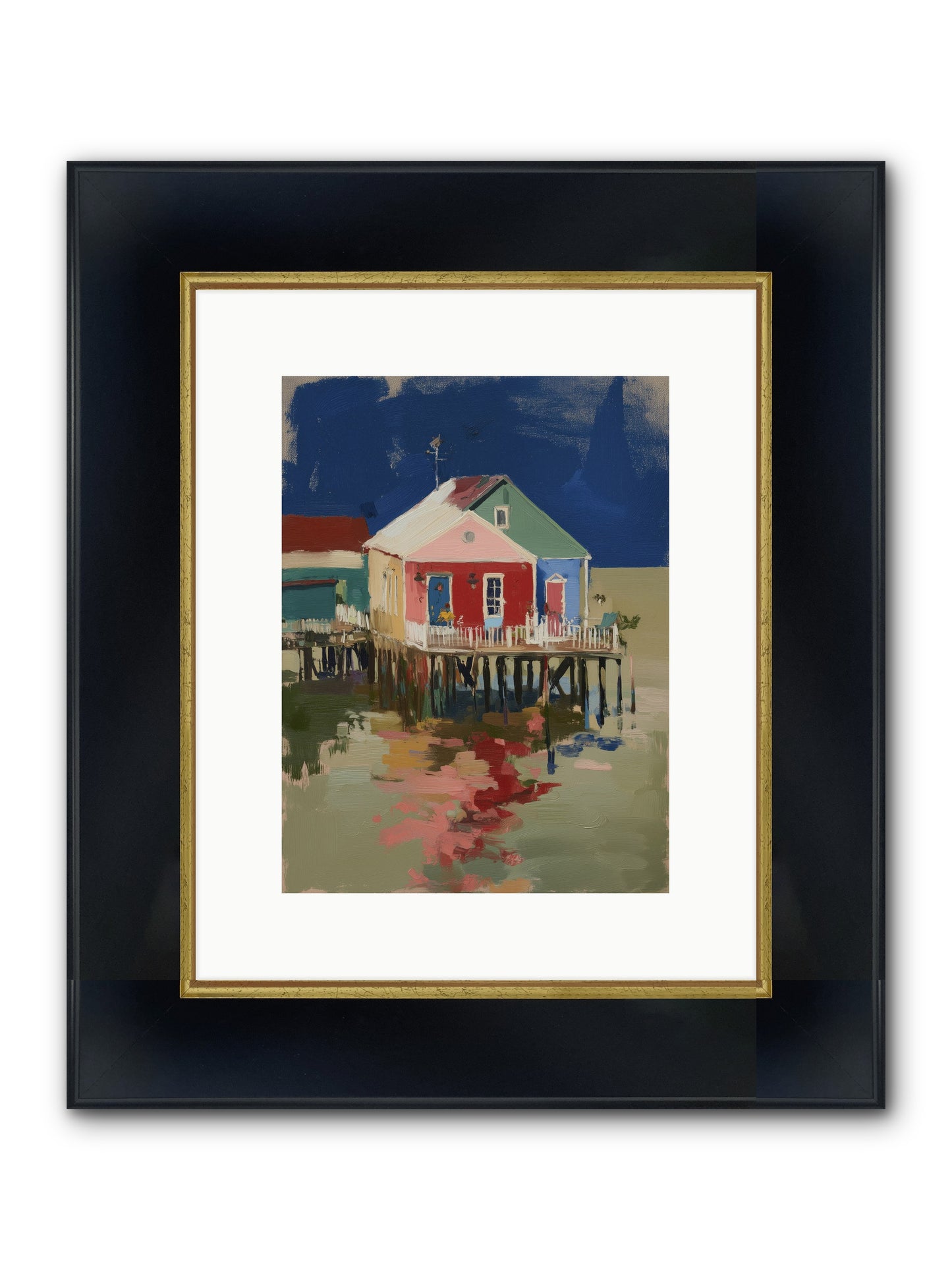 Quiet Spirits Framed Print - Wide Black w/Gold 9x12