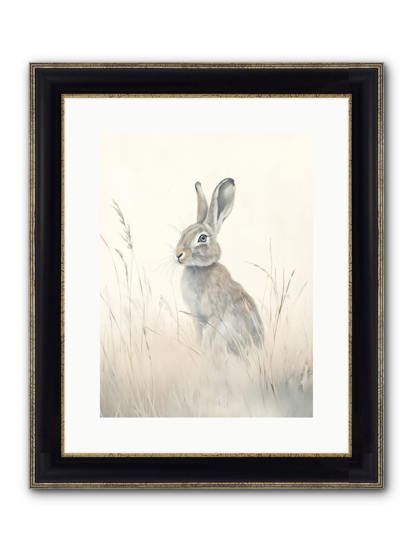 Quiet Visitor Framed Print - Black & Gold 12x16