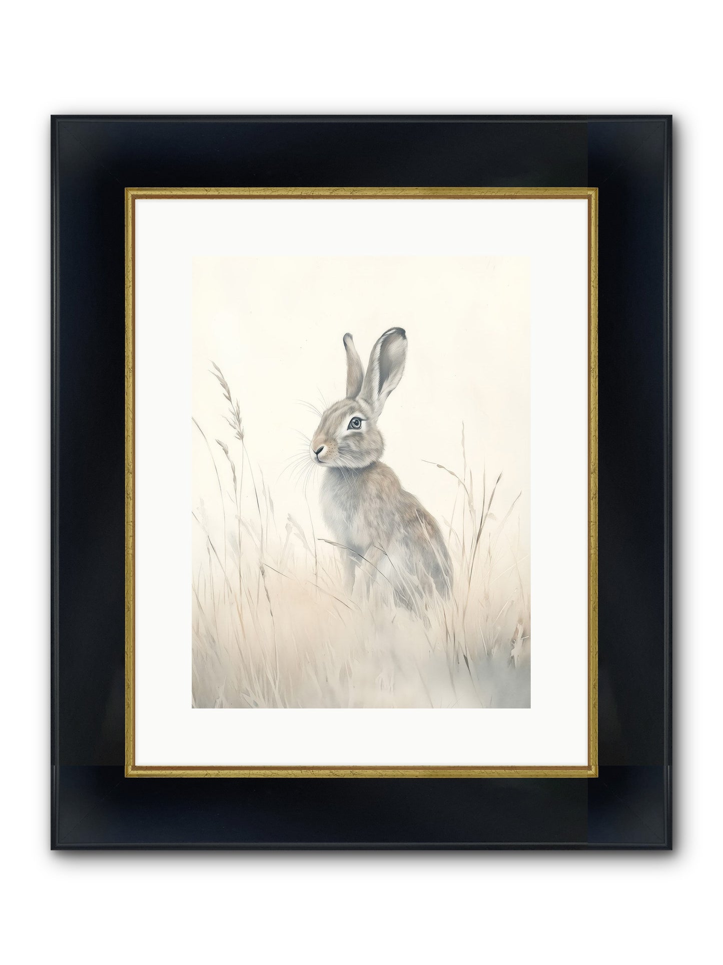 Quiet Visitor Framed Print - Wide Black w/Gold 12x16