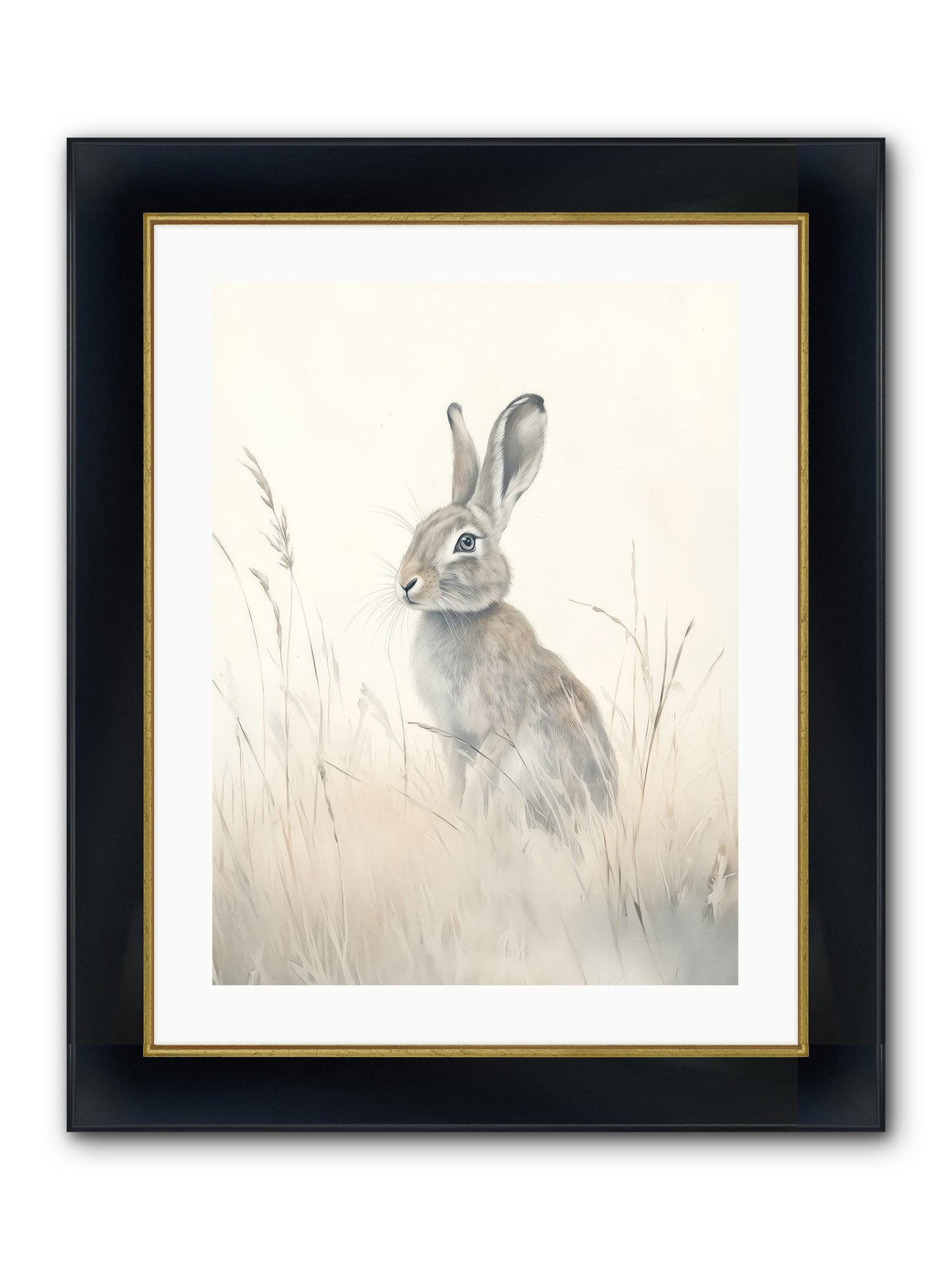 Quiet Visitor Framed Print - Wide Black w/Gold 18x24