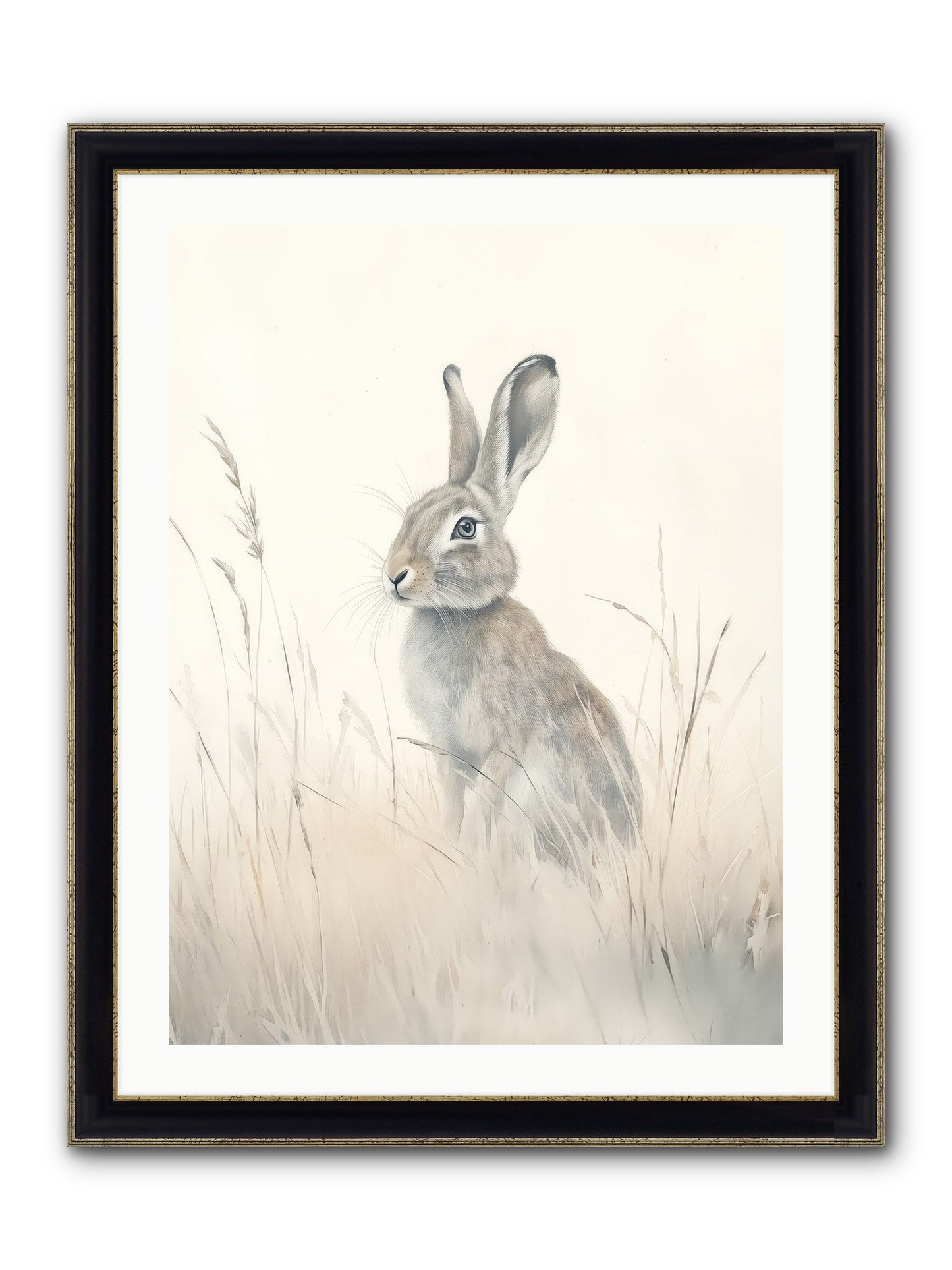 Quiet Visitor Framed Print - Black & Gold 24x32