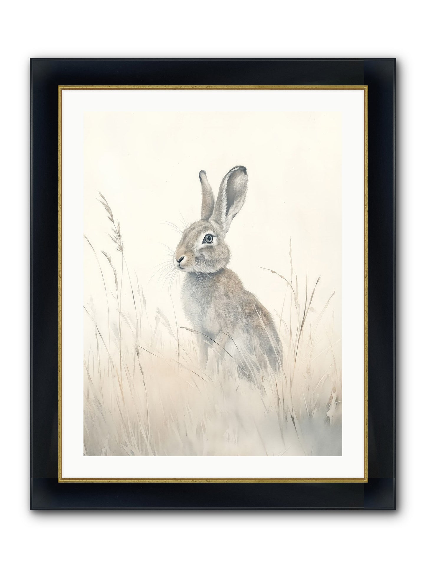 Quiet Visitor Framed Print - Wide Black w/Gold 24x32