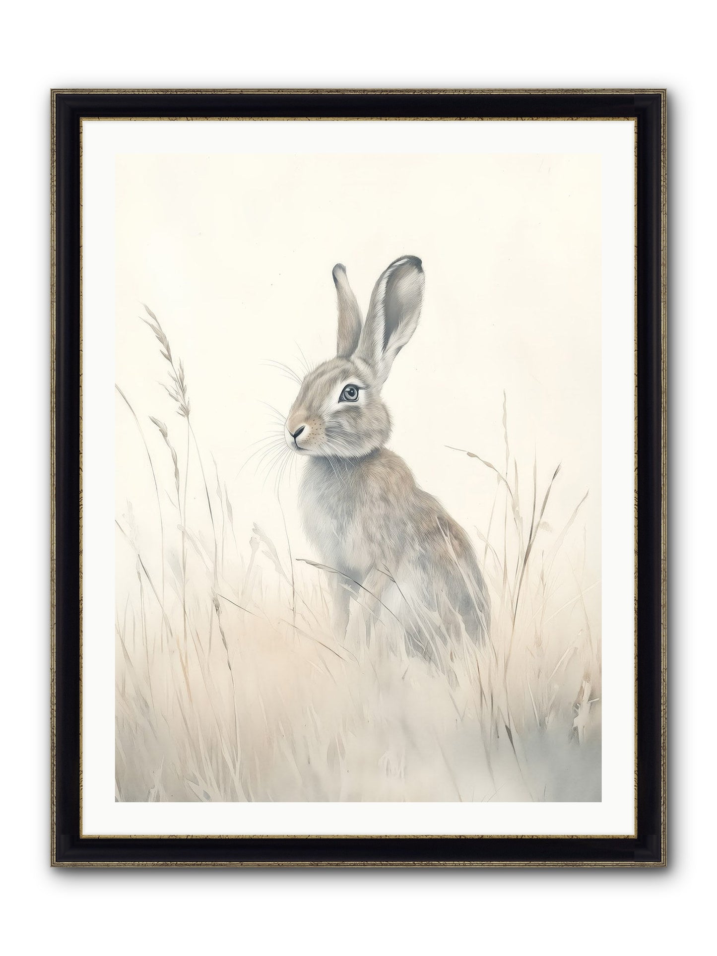 Quiet Visitor Framed Print - Black & Gold 30x40