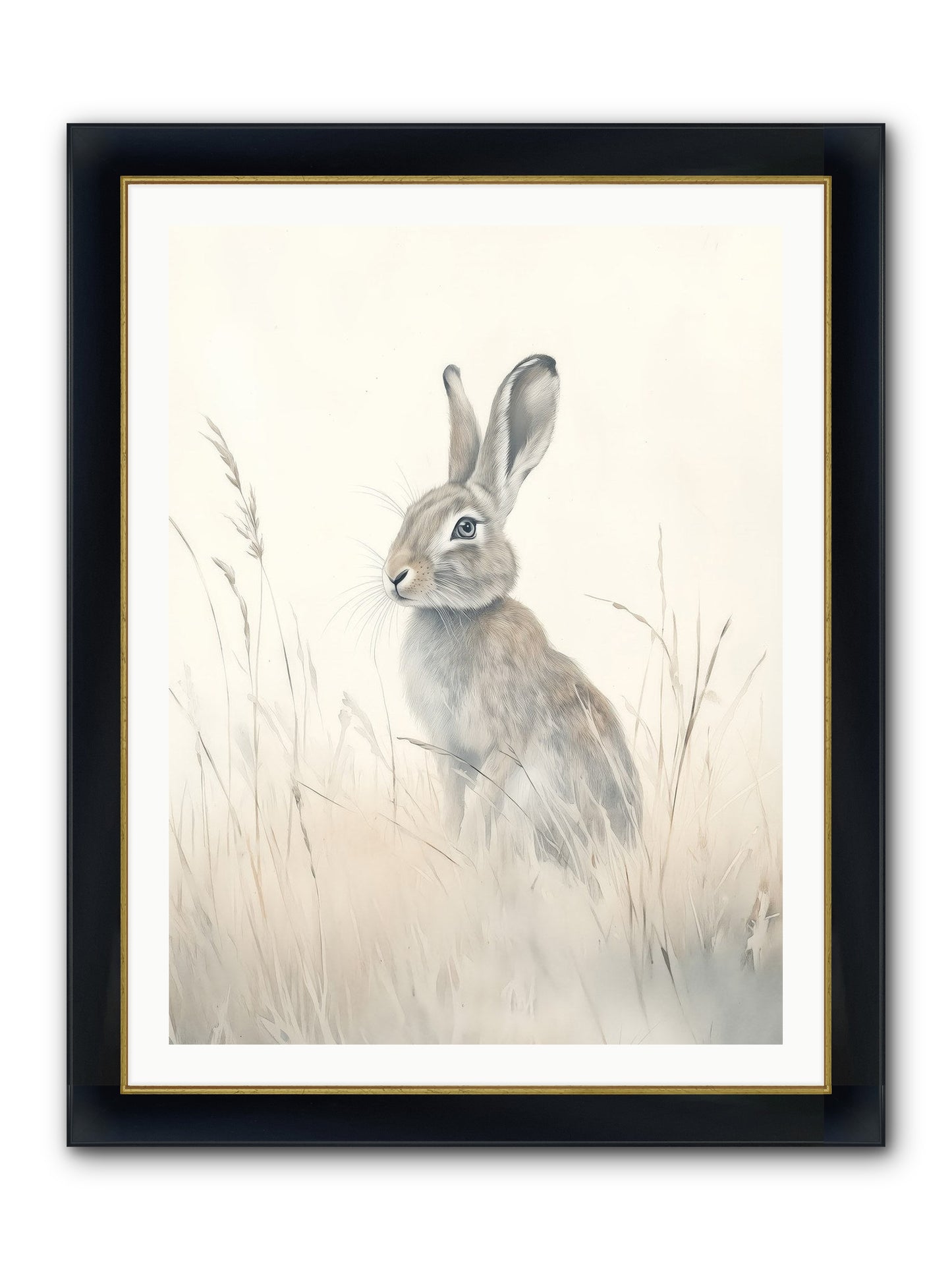 Quiet Visitor Framed Print - Wide Black w/Gold 30x40