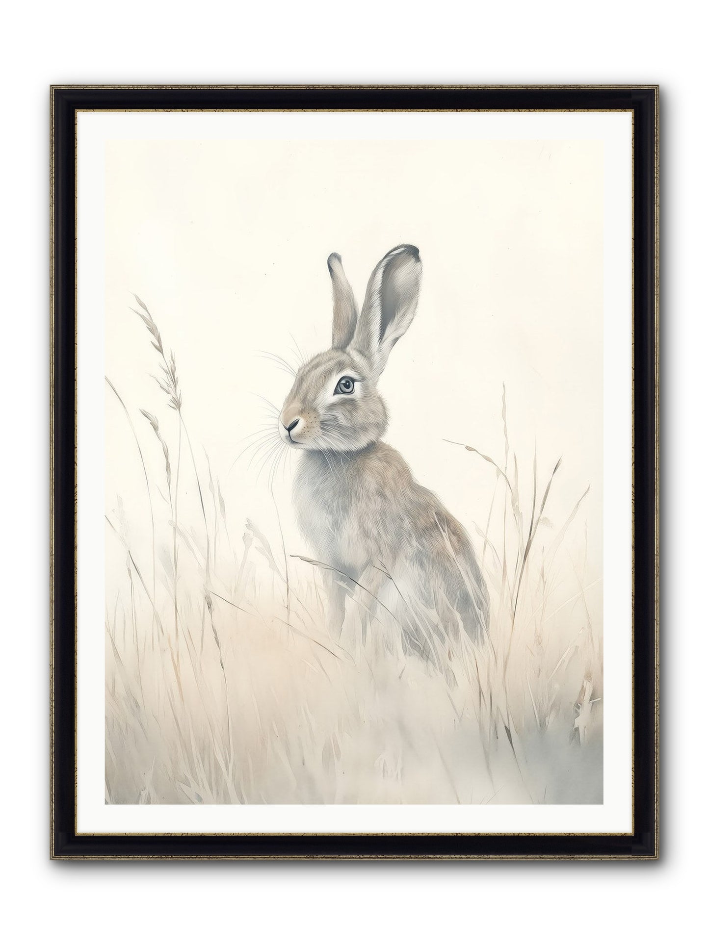 Quiet Visitor Framed Print - Black & Gold 36x48