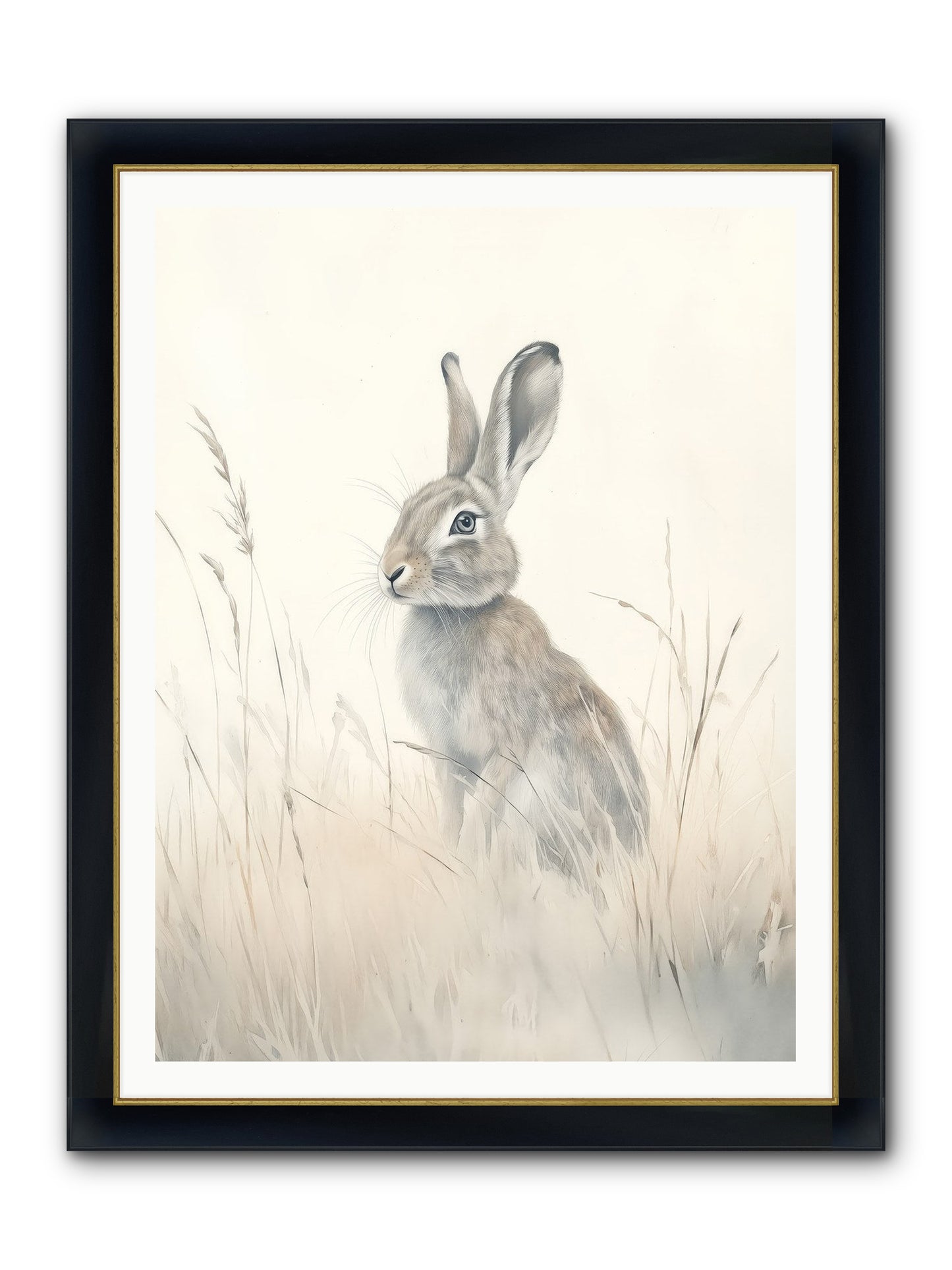 Quiet Visitor Framed Print - Wide Black w/Gold 36x48
