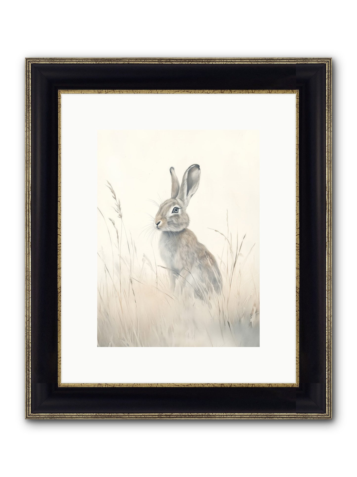 Quiet Visitor Framed Print - Black & Gold 9x12