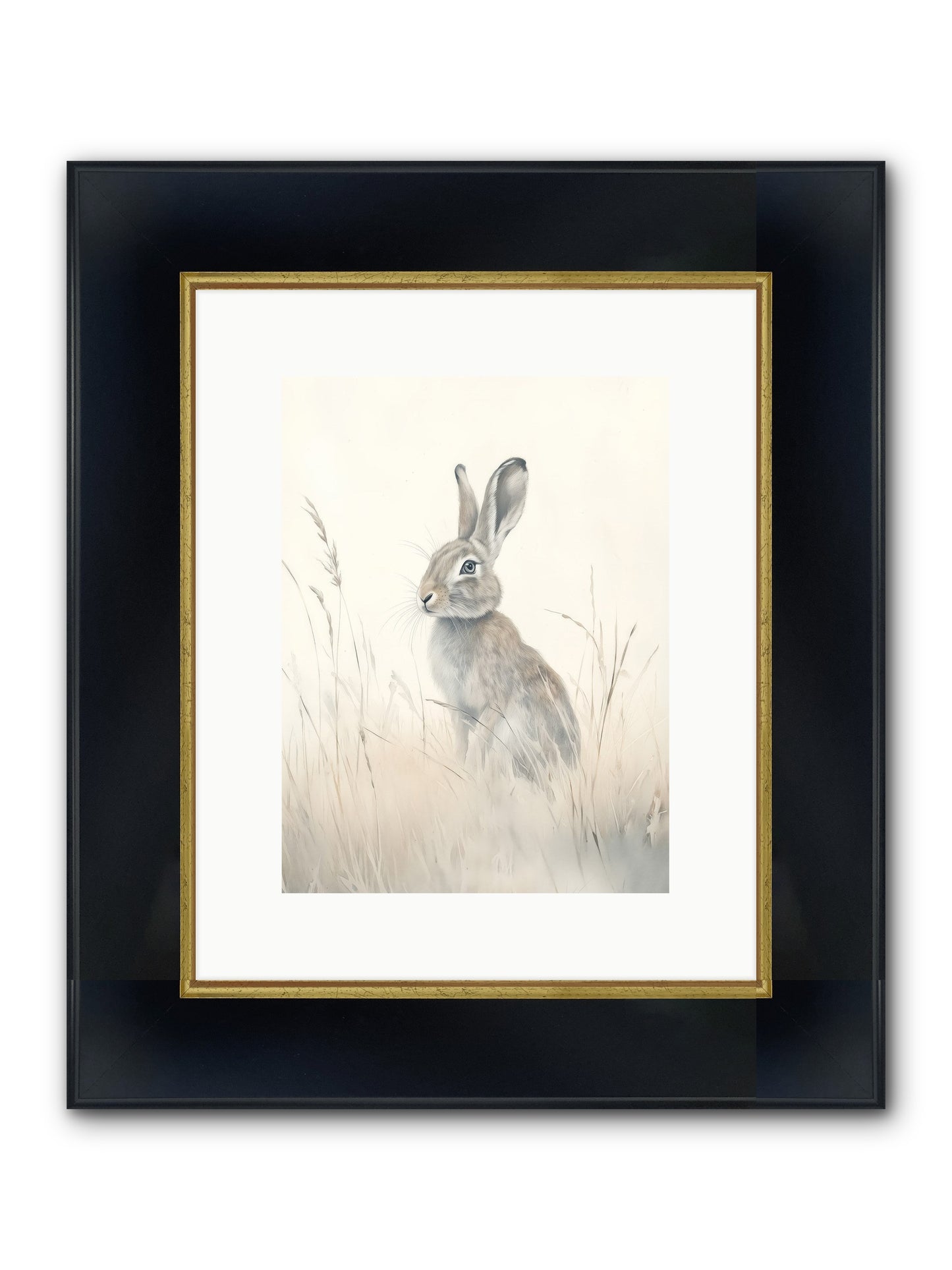 Quiet Visitor Framed Print - Wide Black w/Gold 9x12
