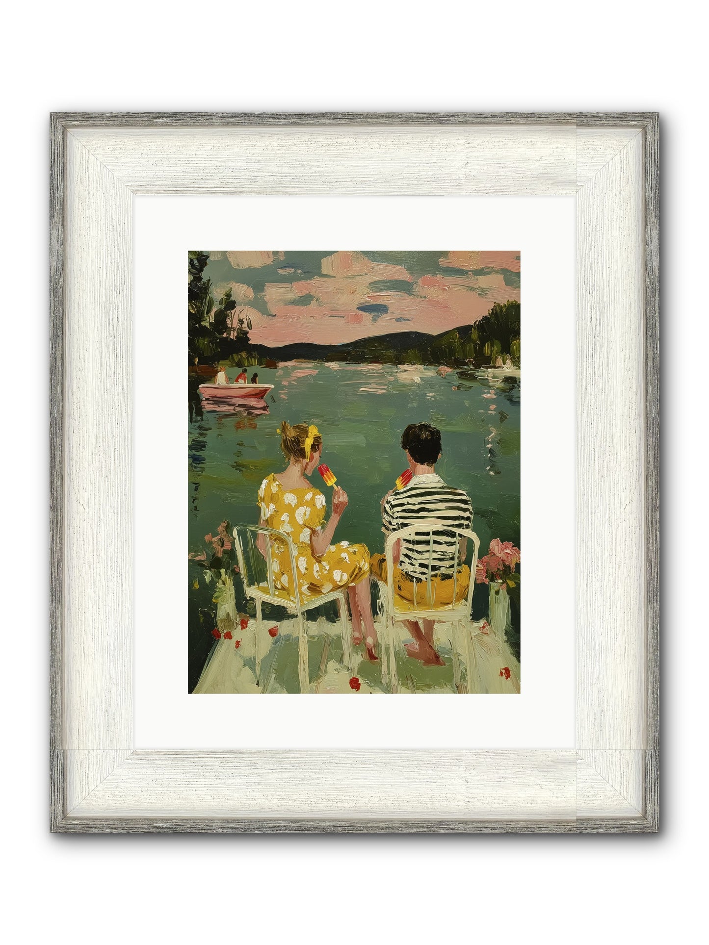 Quiet Waters Framed Print - Driftwood White 12x16
