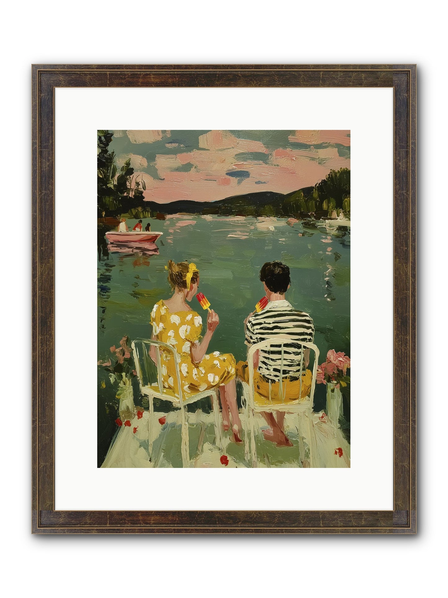 Quiet Waters Framed Print - Slimwoods Black/Gold 12x16