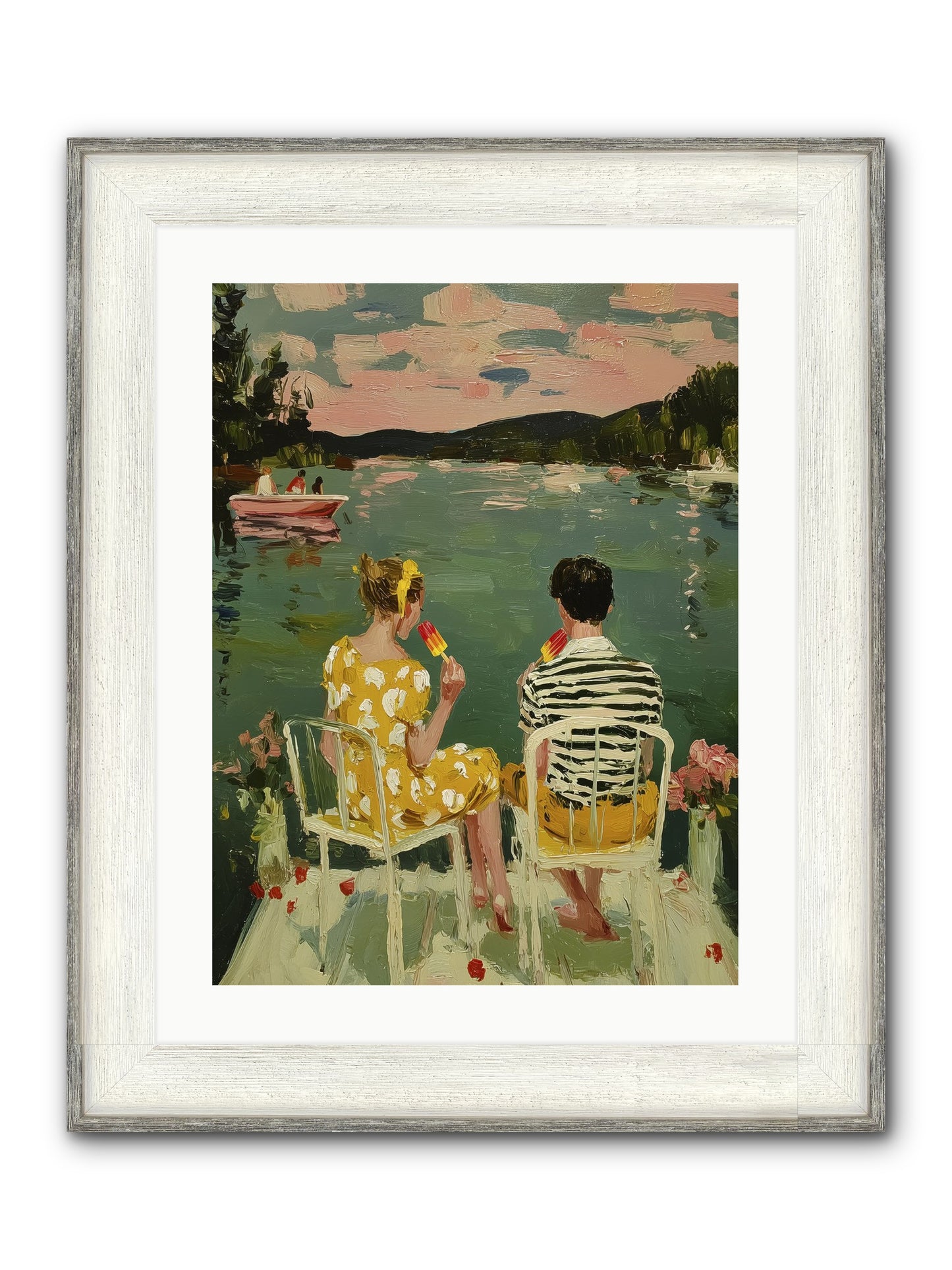 Quiet Waters Framed Print - Driftwood White 18x24