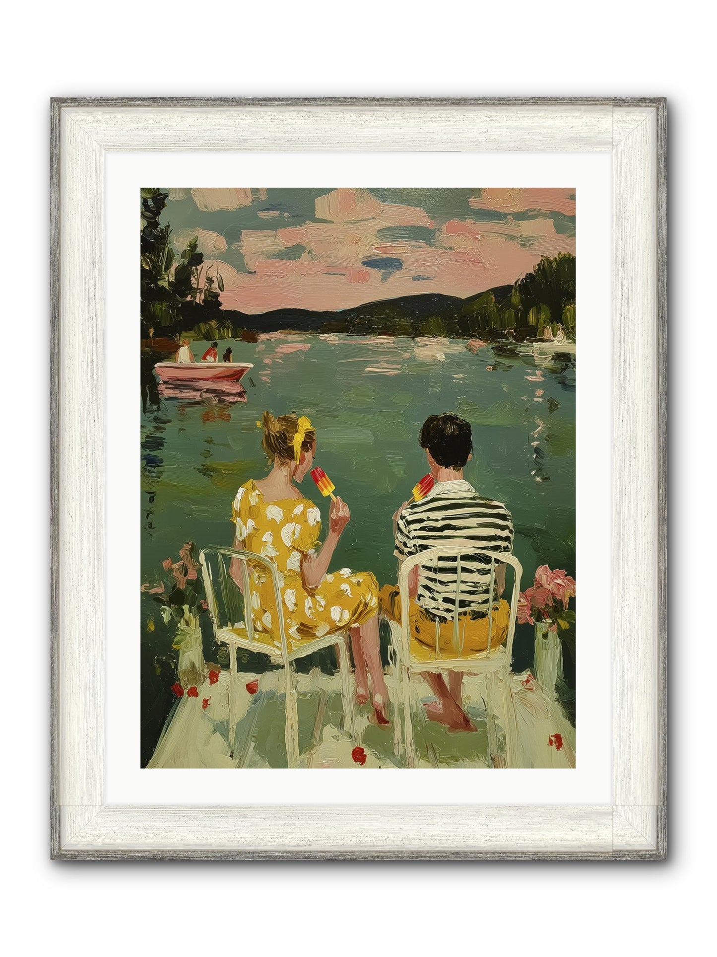 Quiet Waters Framed Print - Driftwood White 24x32